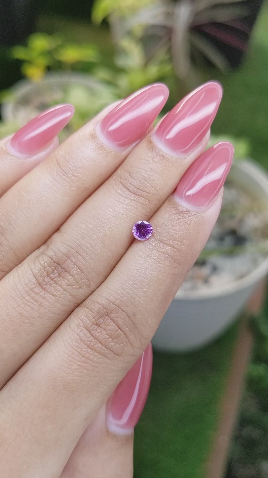 0.42 Ct. Pinkish Purple Sapphire from Ceylon (Sri Lanka) Size Video