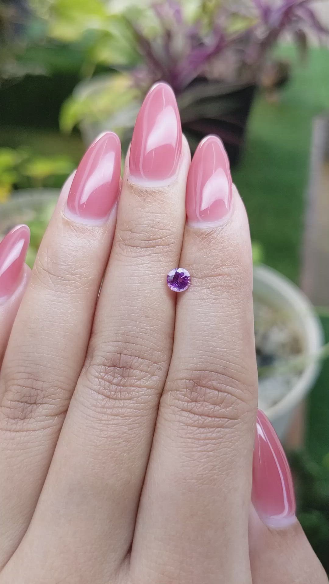 0.42 Ct. Pinkish Purple Sapphire from Ceylon (Sri Lanka) Size Video