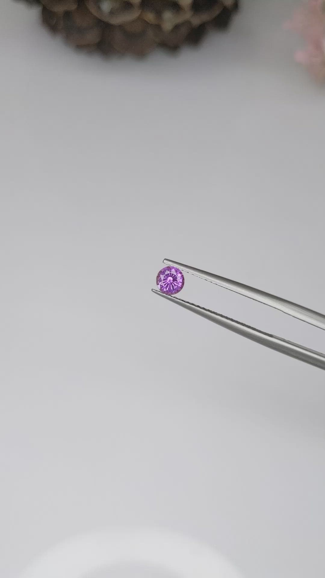 0.42 Ct. Pinkish Purple Sapphire from Ceylon (Sri Lanka) Size Video