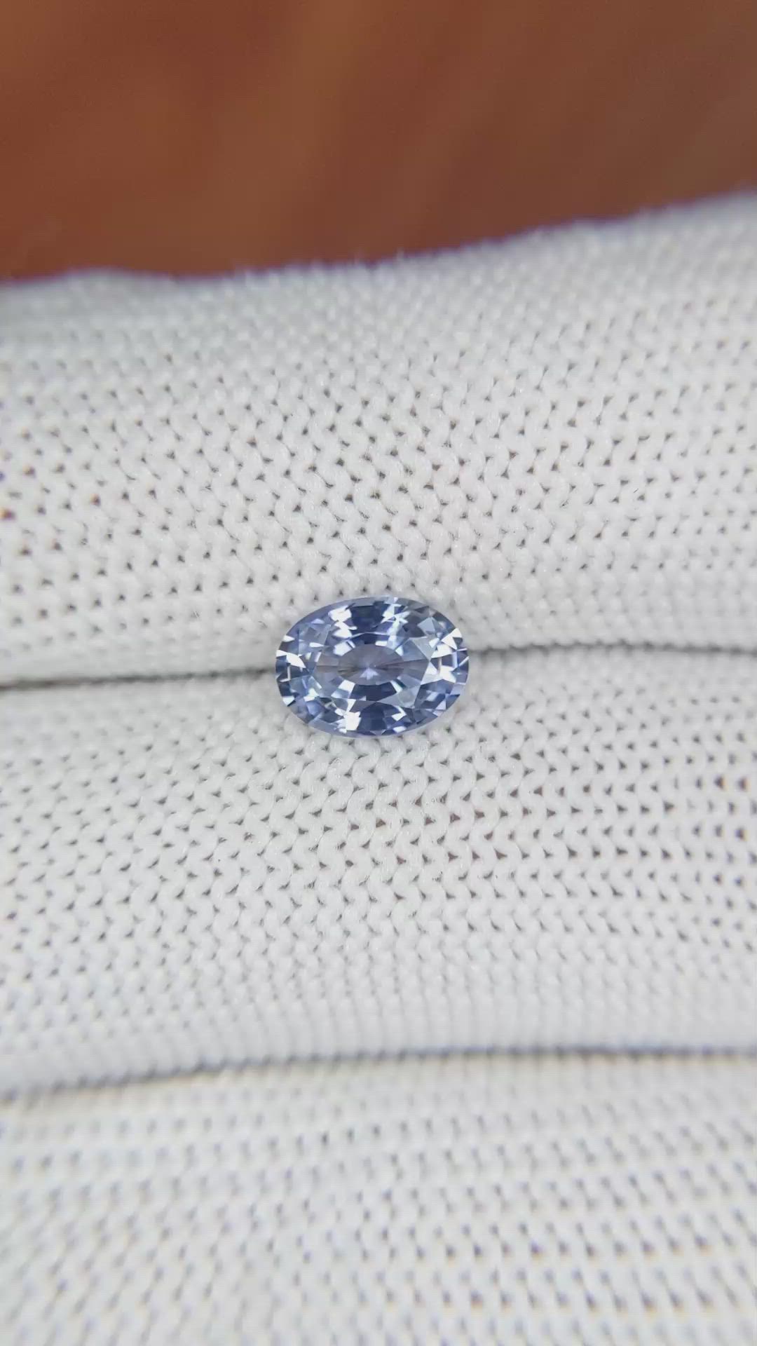 1.29 Ct. Blue Sapphire from Ceylon (Sri Lanka) Size Video