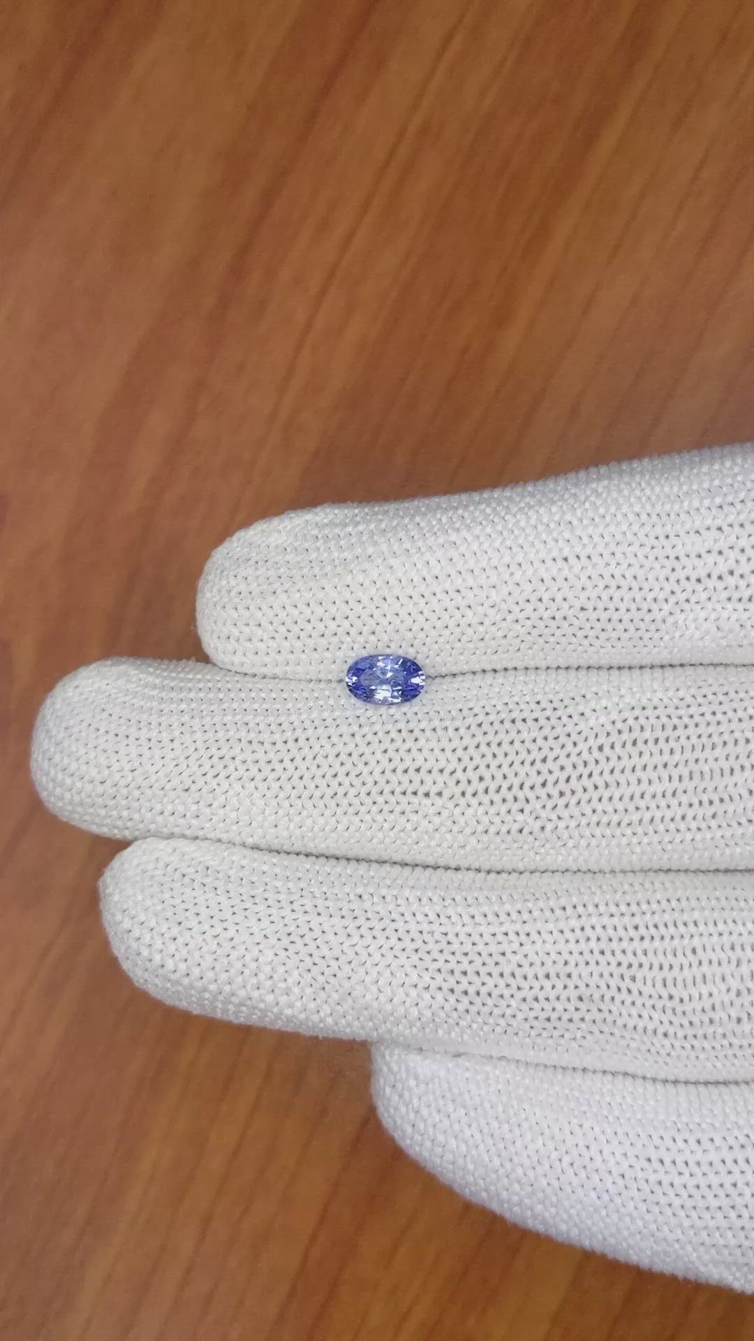 0.85 Ct. Blue Sapphire from Ceylon (Sri Lanka) Size Video