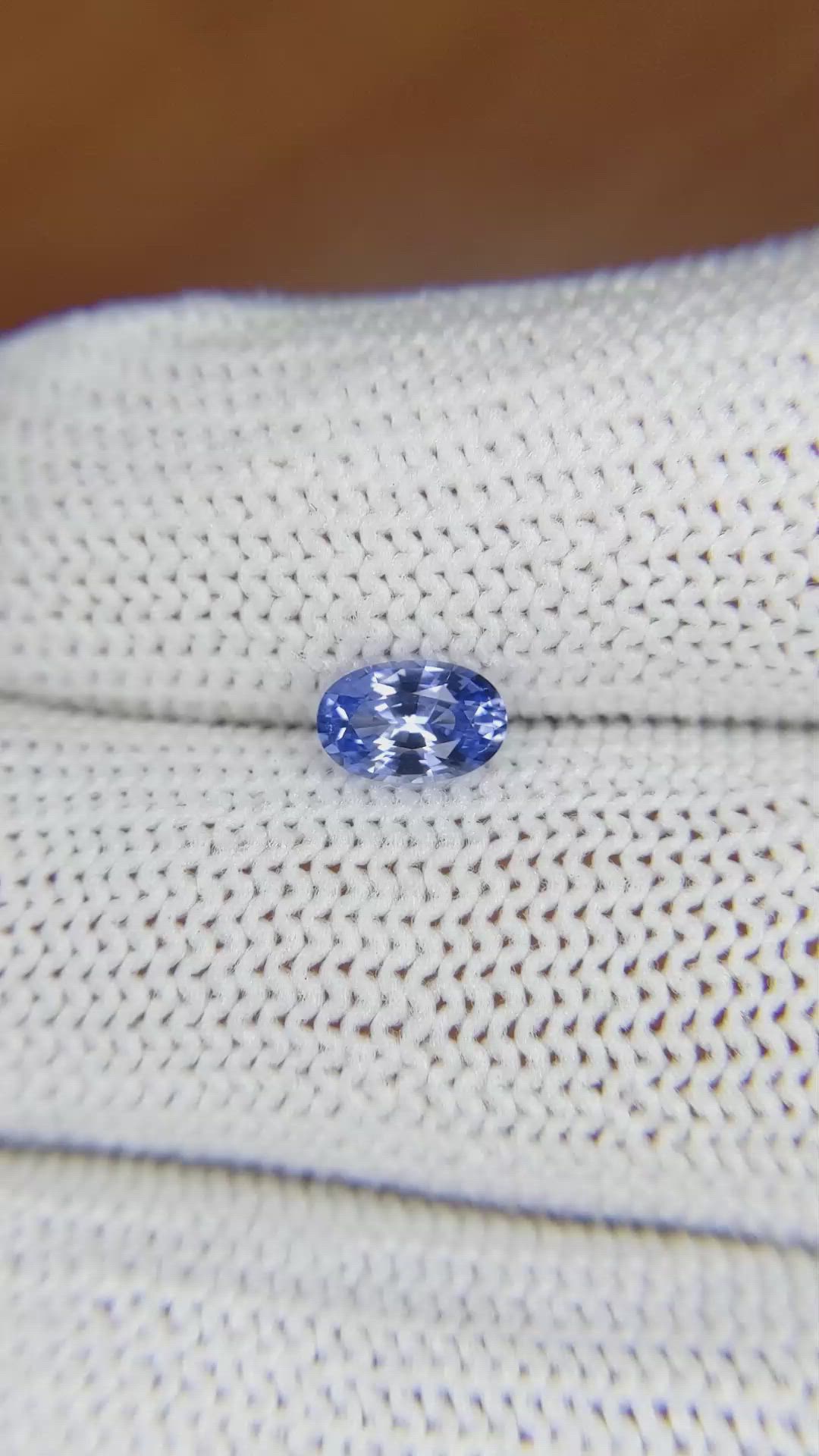 0.85 Ct. Blue Sapphire from Ceylon (Sri Lanka) Size Video