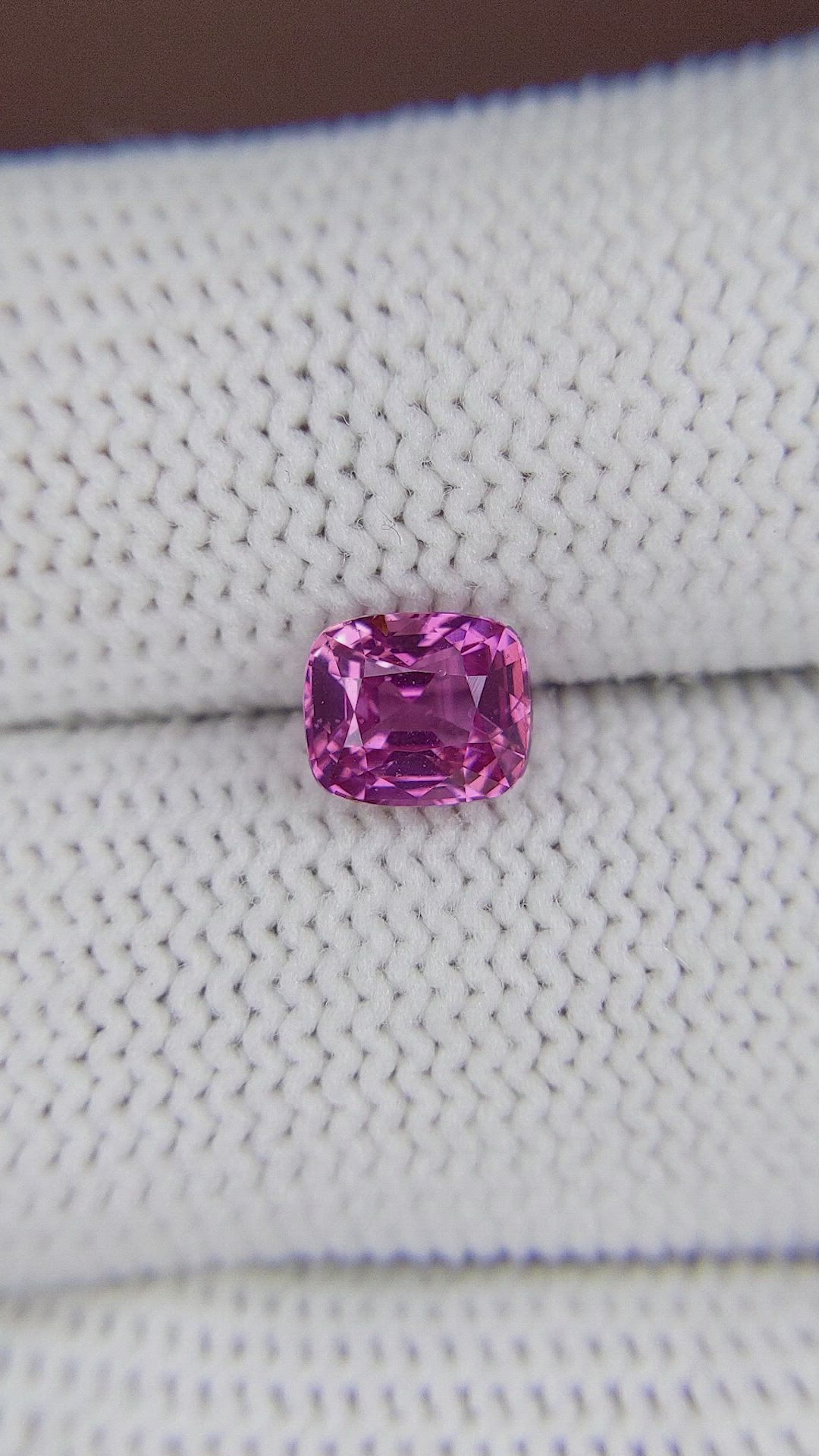 1.56 Ct. Purplish Pink Sapphire from Madagascar Size Video