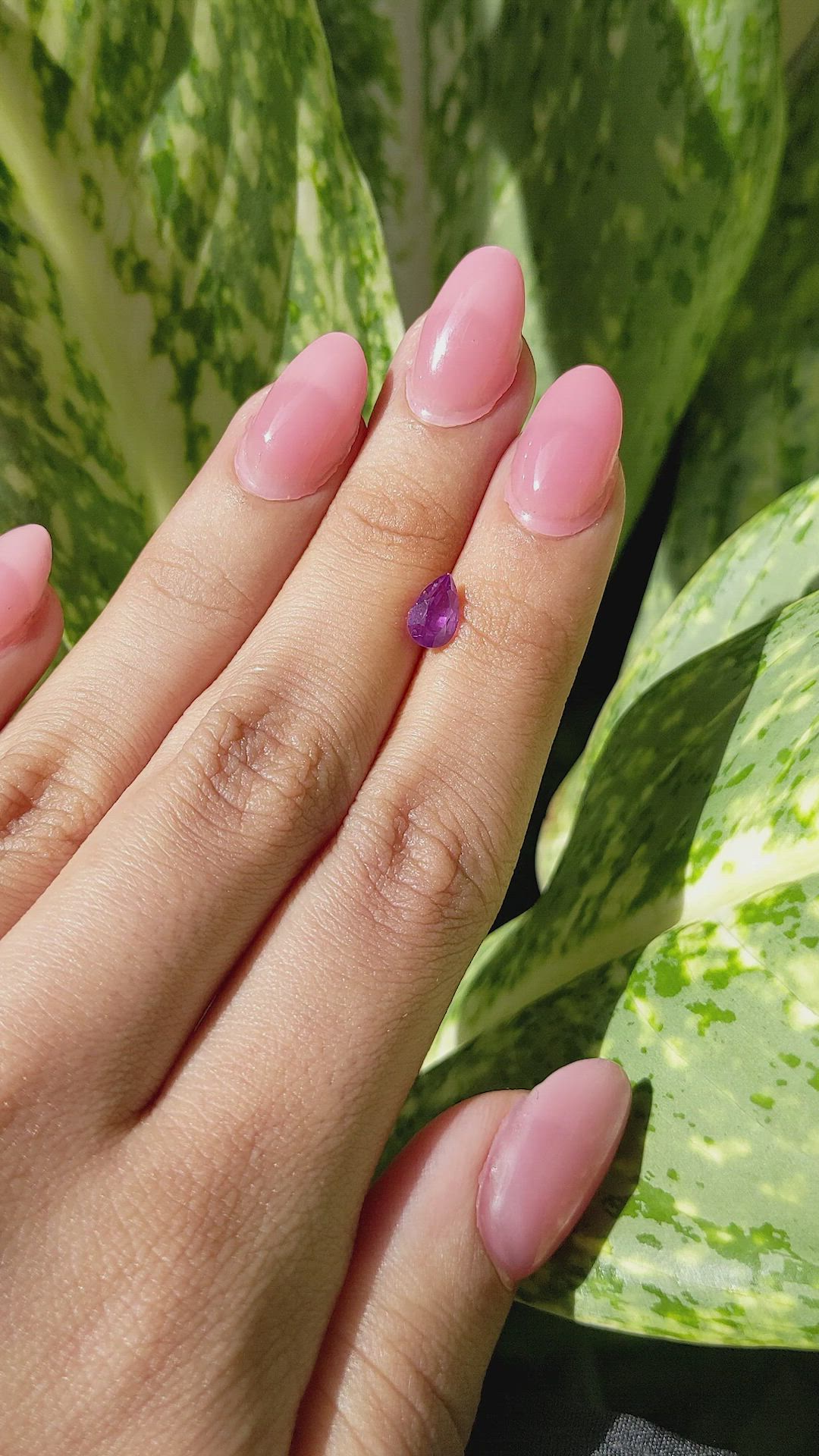 1.12 Ct. Pinkish Purple Sapphire from Ceylon (Sri Lanka) Size Video