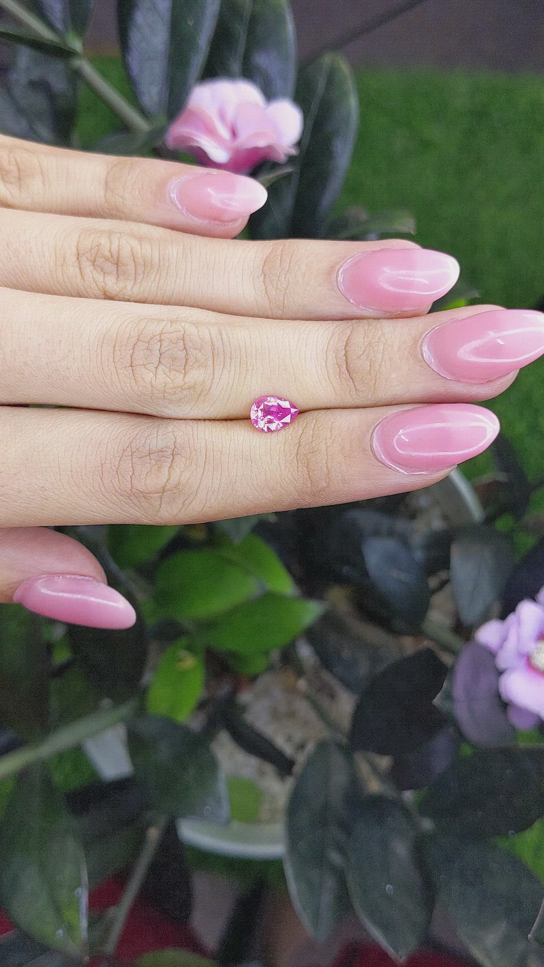 1.18 Ct. Pink Sapphire from Ceylon (Sri Lanka) Size Video