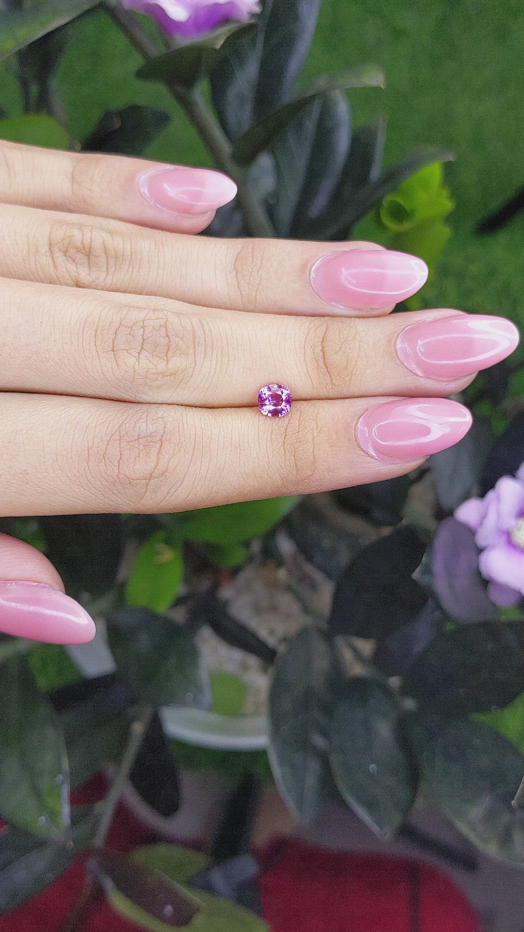 1.03 Ct. Pinkish Purple Sapphire from Ceylon (Sri Lanka) Size Video