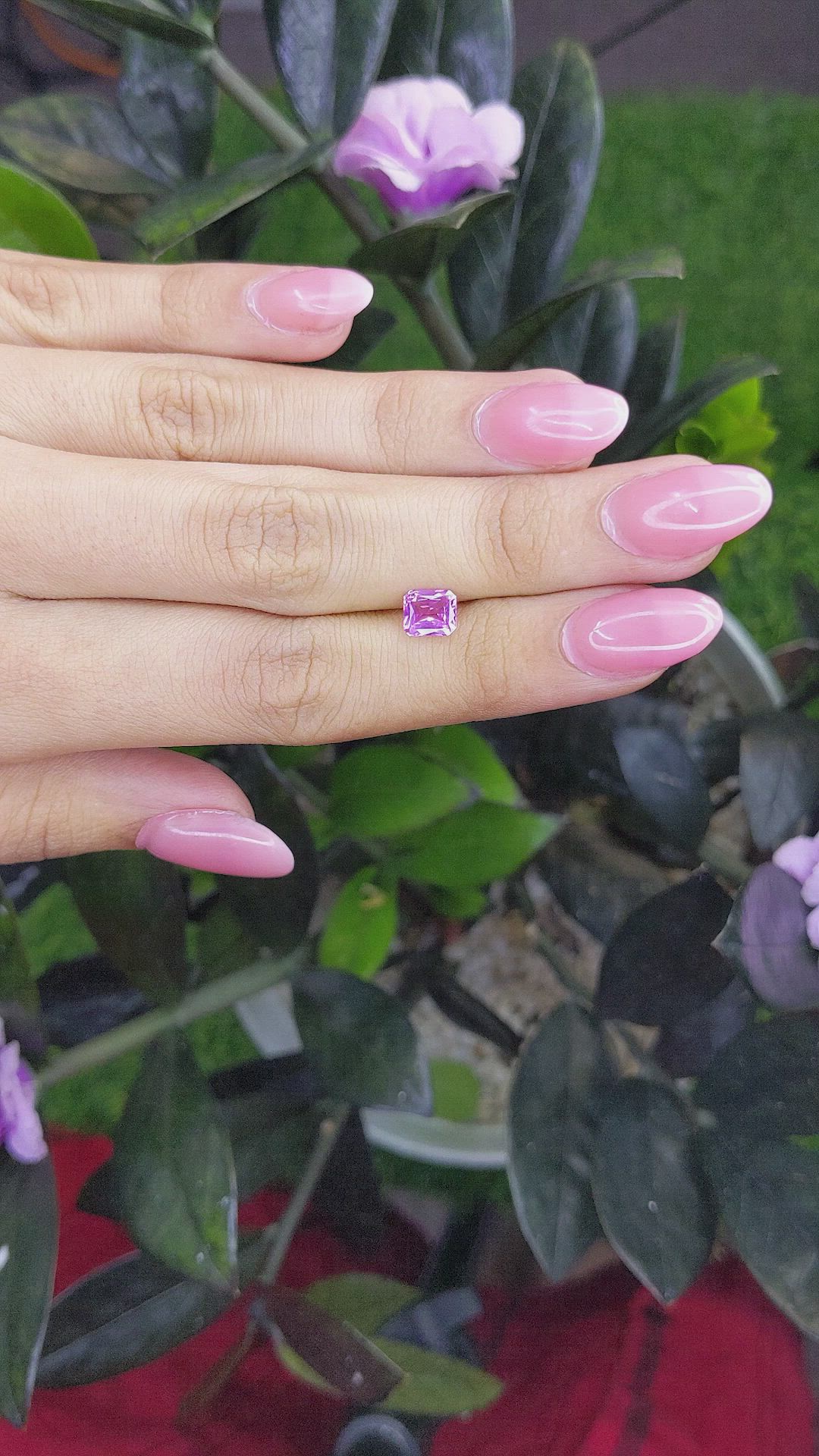 1.10 Ct. Pinkish Purple Sapphire from Madagascar Size Video