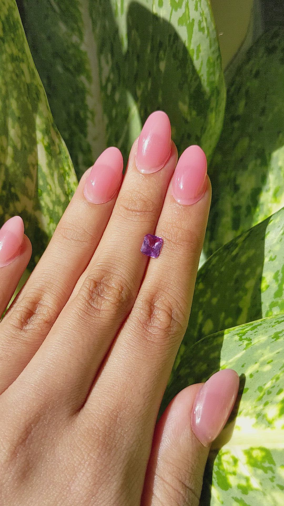1.10 Ct. Pinkish Purple Sapphire from Madagascar Size Video