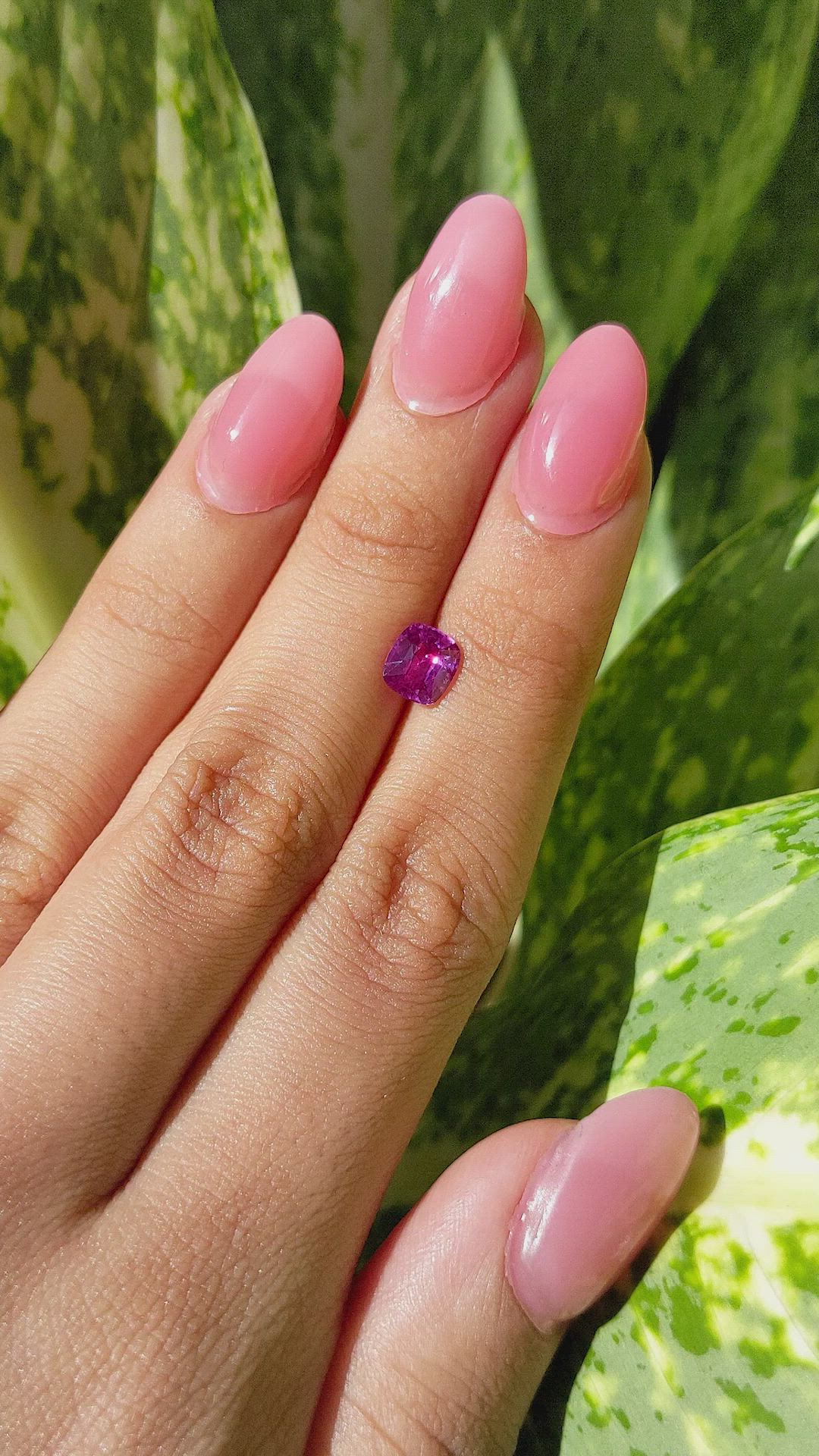 1.29 Ct. Purplish Pink Sapphire from Ceylon (Sri Lanka) Size Video