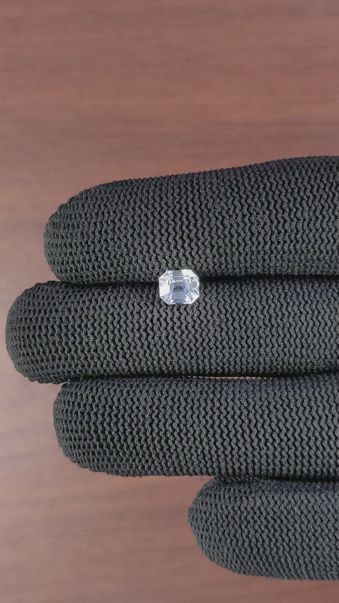 1.39 Ct. White Sapphire from Ceylon (Sri Lanka) Size Video