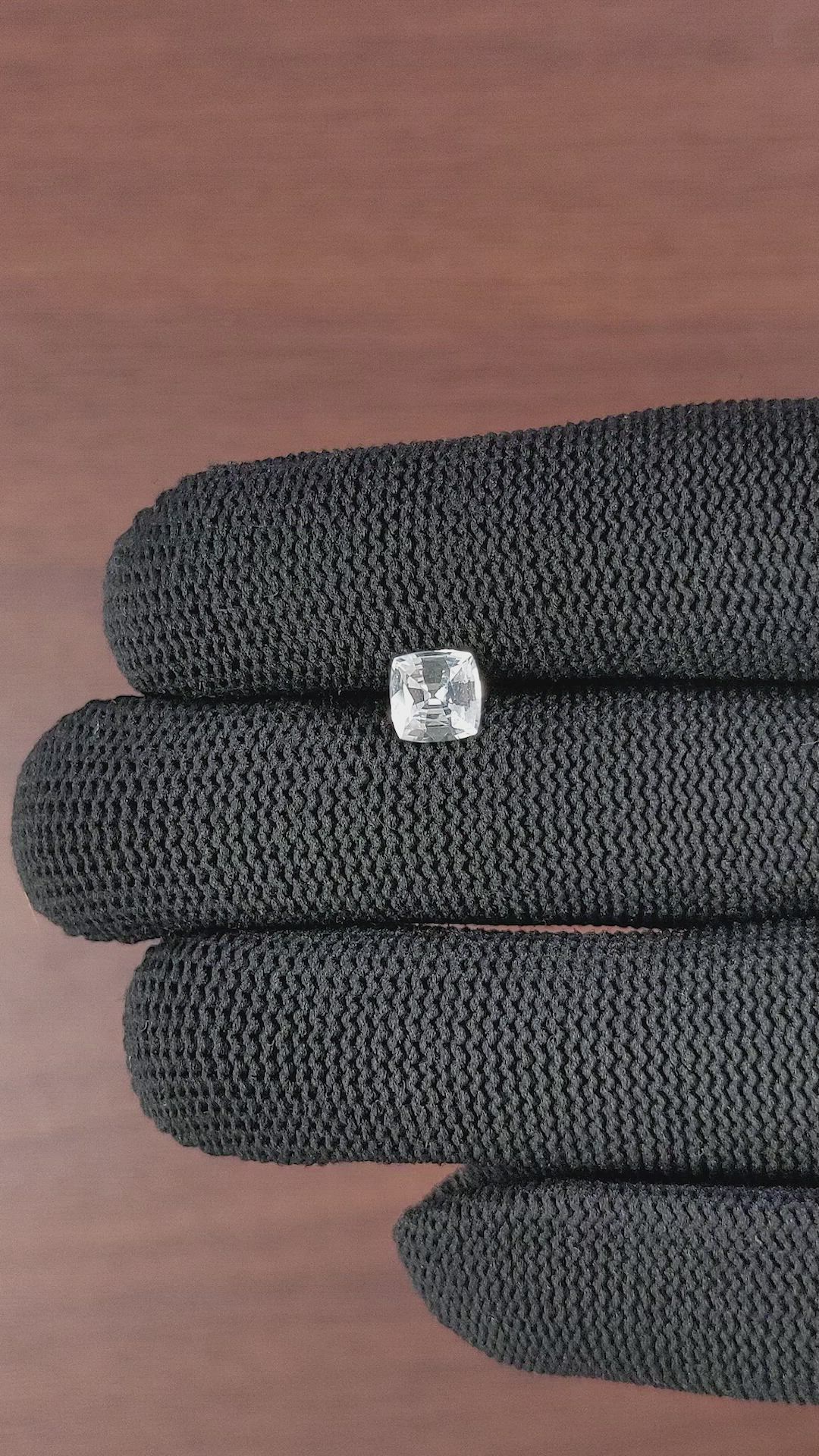 1.18 Ct. White Sapphire from Ceylon (Sri Lanka) Size Video