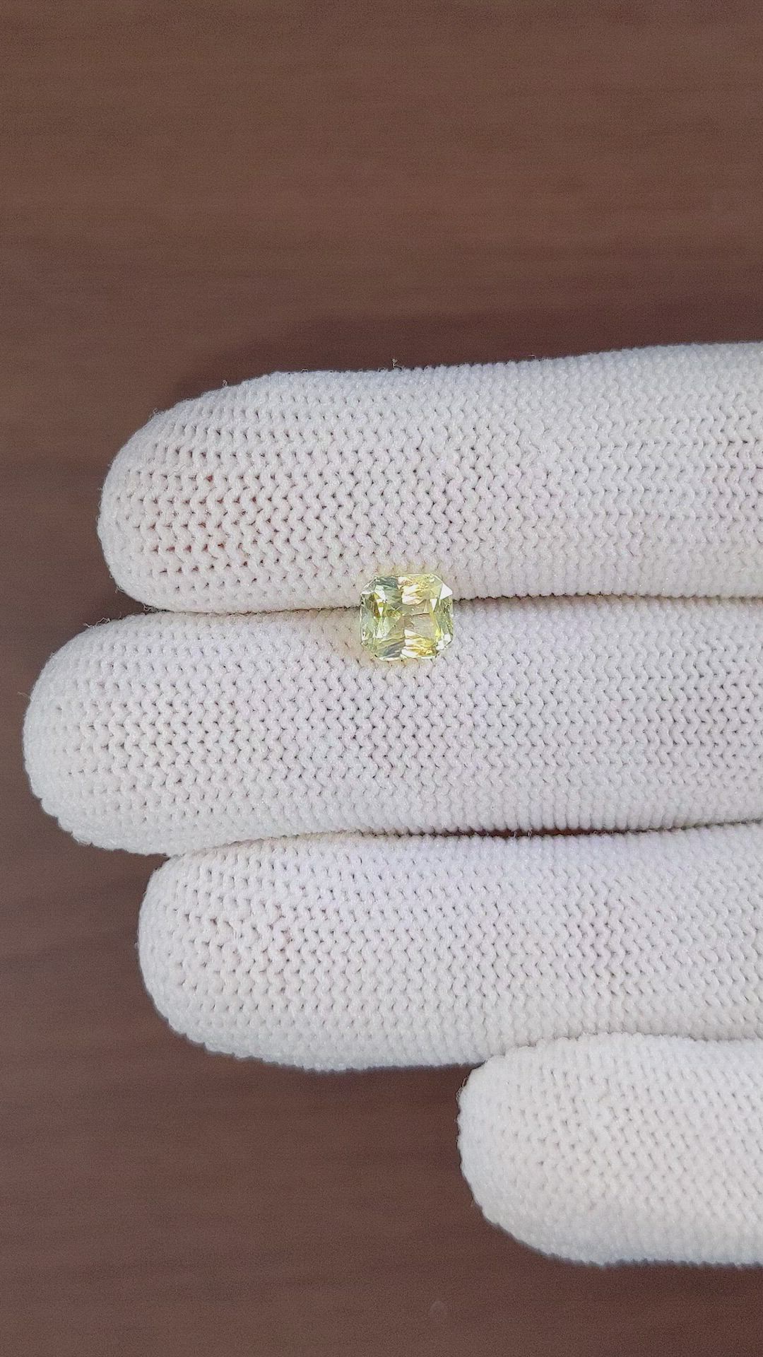 1.59 Ct. Yellow Sapphire from Ceylon (Sri Lanka) Size Video