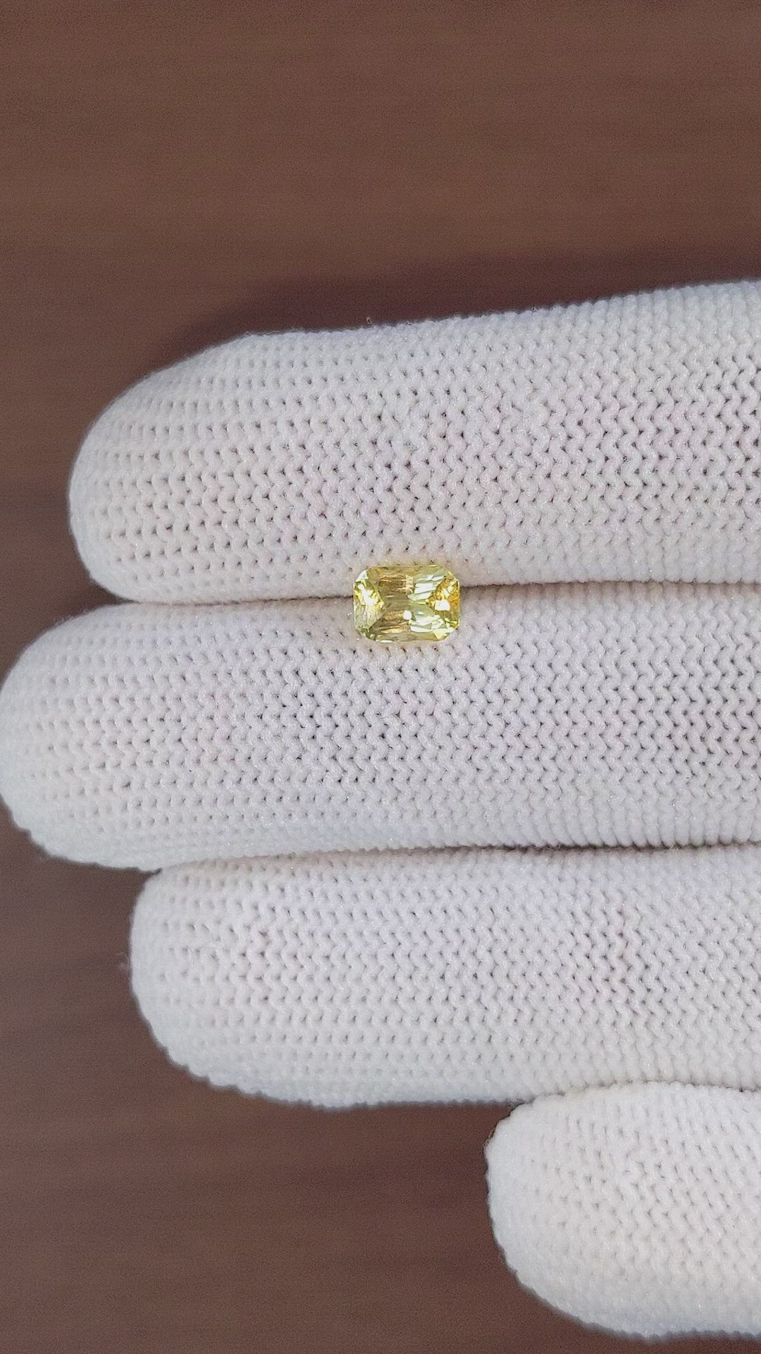 1.27 Ct. Yellow Sapphire from Ceylon (Sri Lanka) Size Video