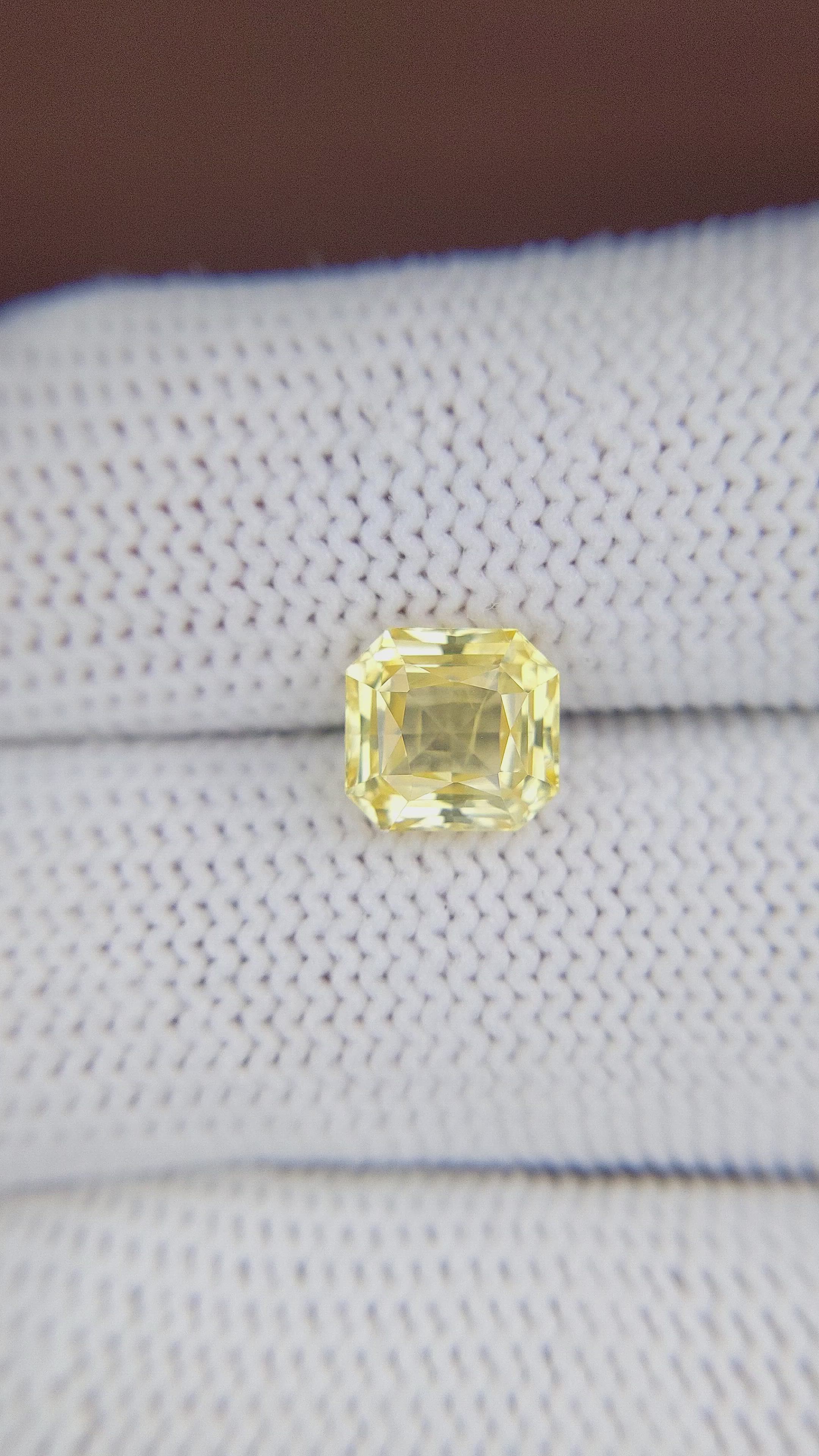 2.89 Ct. Yellow Sapphire from Ceylon (Sri Lanka) Size Video