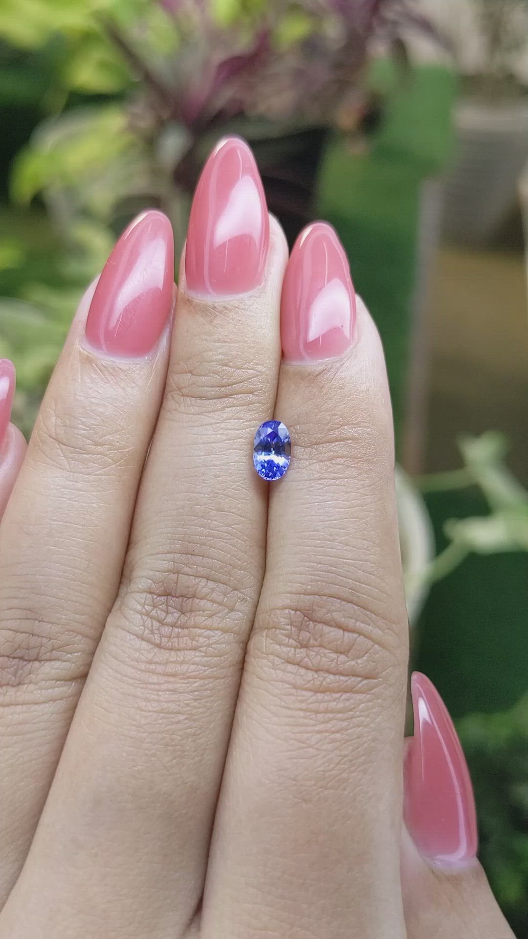 0.77 Ct. Blue Sapphire from Ceylon (Sri Lanka) Size Video