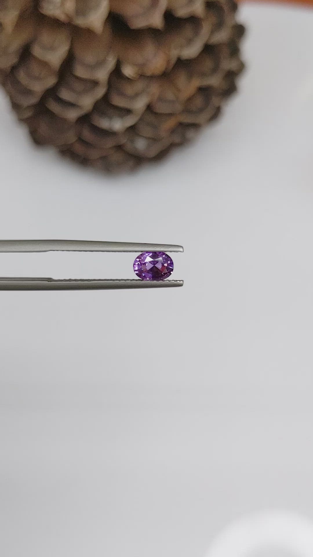 0.66 Ct. Pinkish Purple Sapphire from Ceylon (Sri Lanka) Size Video