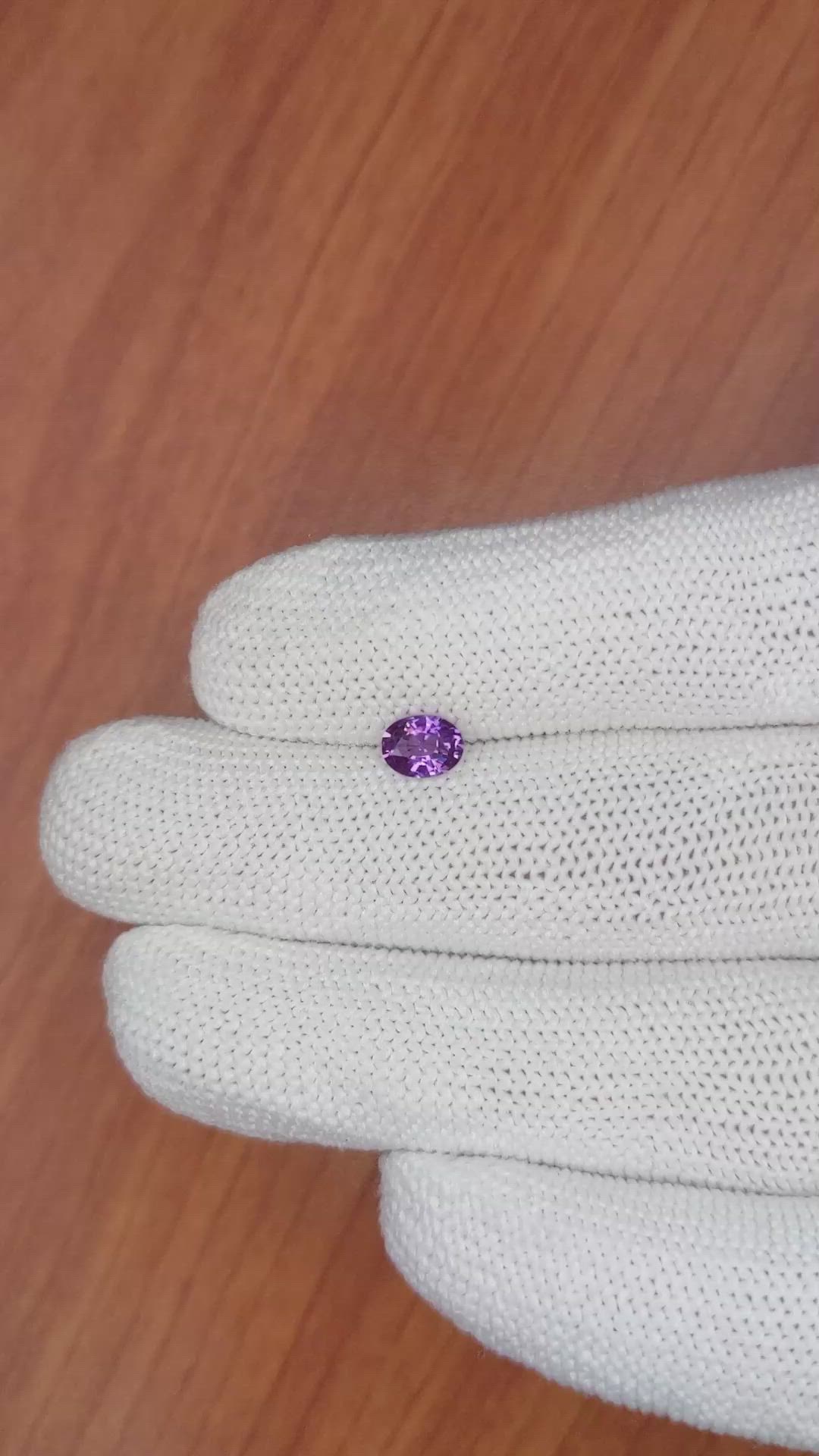 0.66 Ct. Pinkish Purple Sapphire from Ceylon (Sri Lanka) Size Video