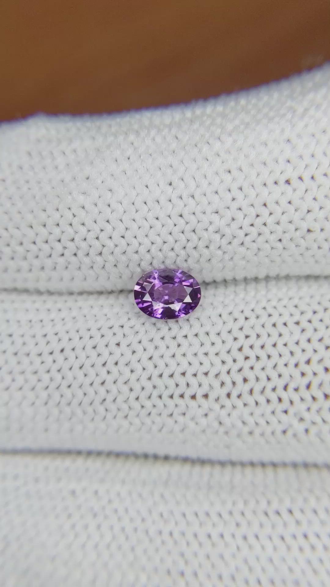 0.66 Ct. Pinkish Purple Sapphire from Ceylon (Sri Lanka) Size Video