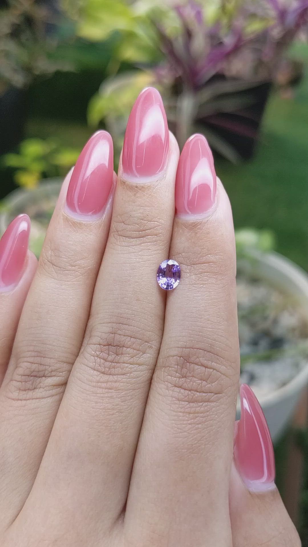 0.62 Ct. Purple Sapphire from Ceylon (Sri Lanka) Size Video