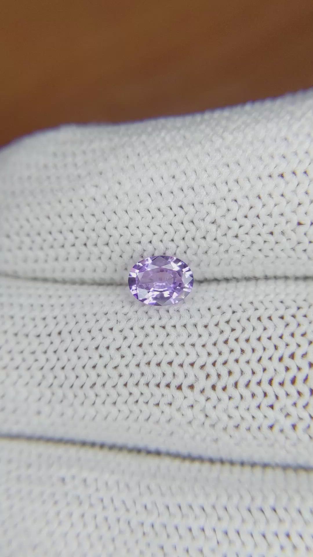 0.62 Ct. Purple Sapphire from Ceylon (Sri Lanka) Size Video