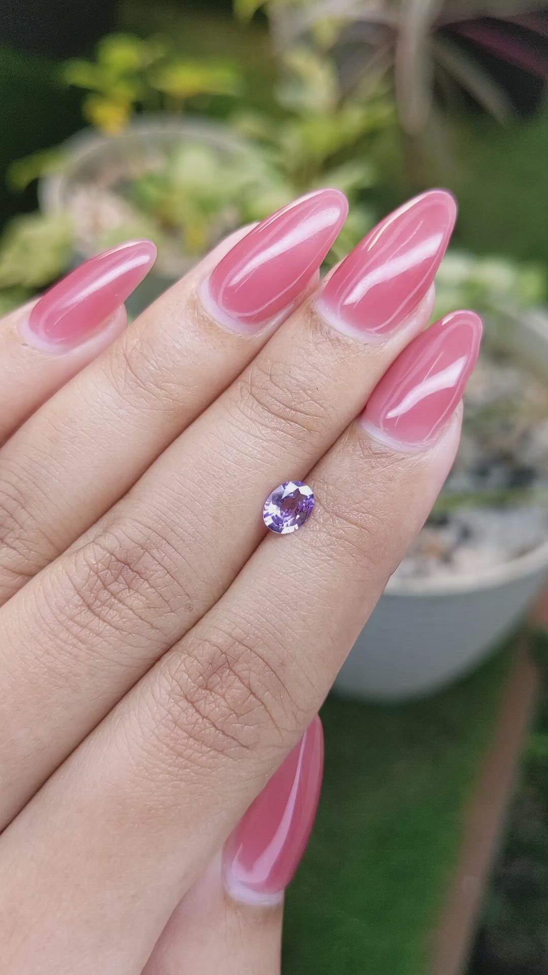 0.62 Ct. Purple Sapphire from Ceylon (Sri Lanka) Size Video