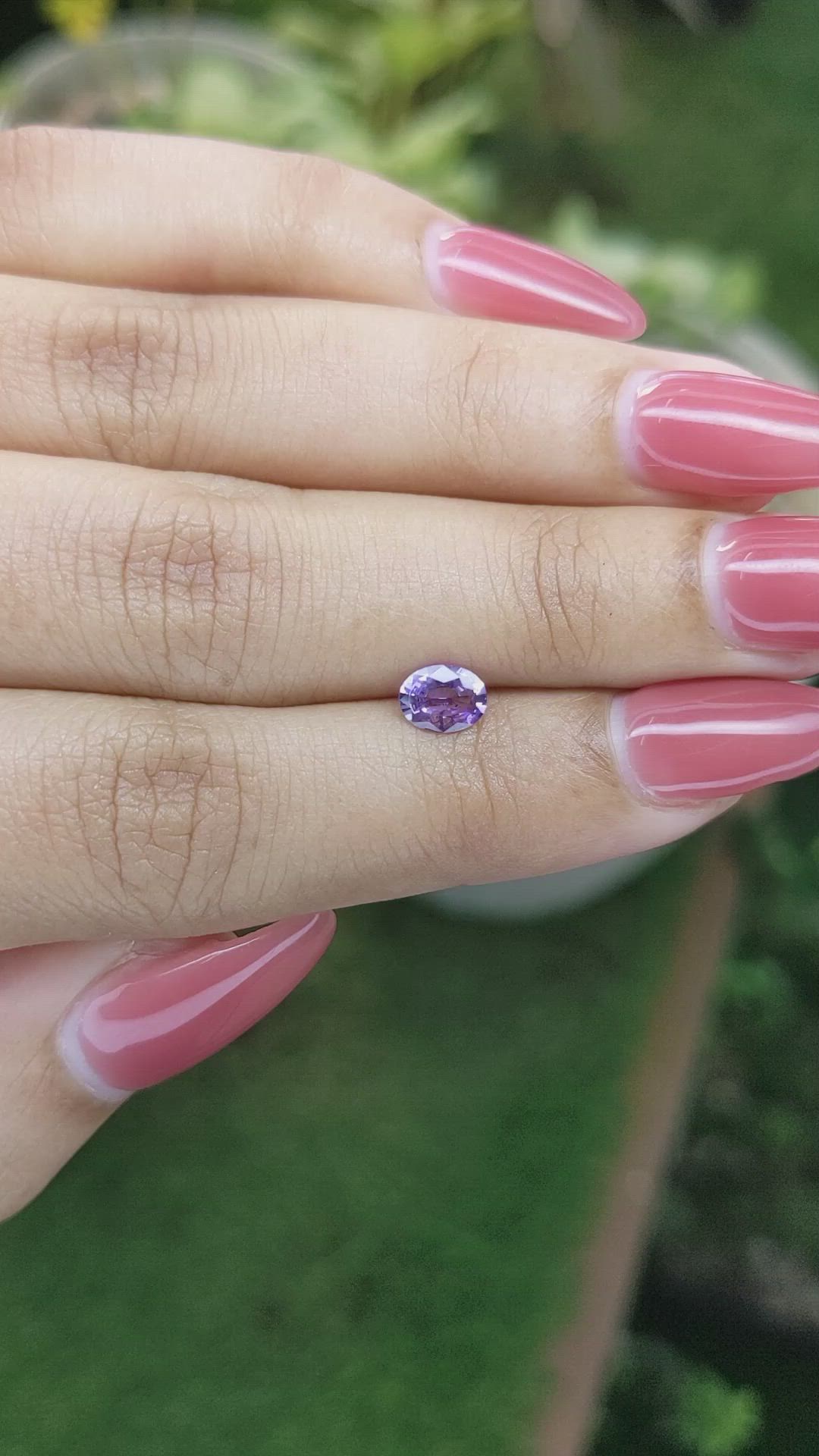 0.62 Ct. Purple Sapphire from Ceylon (Sri Lanka) Size Video