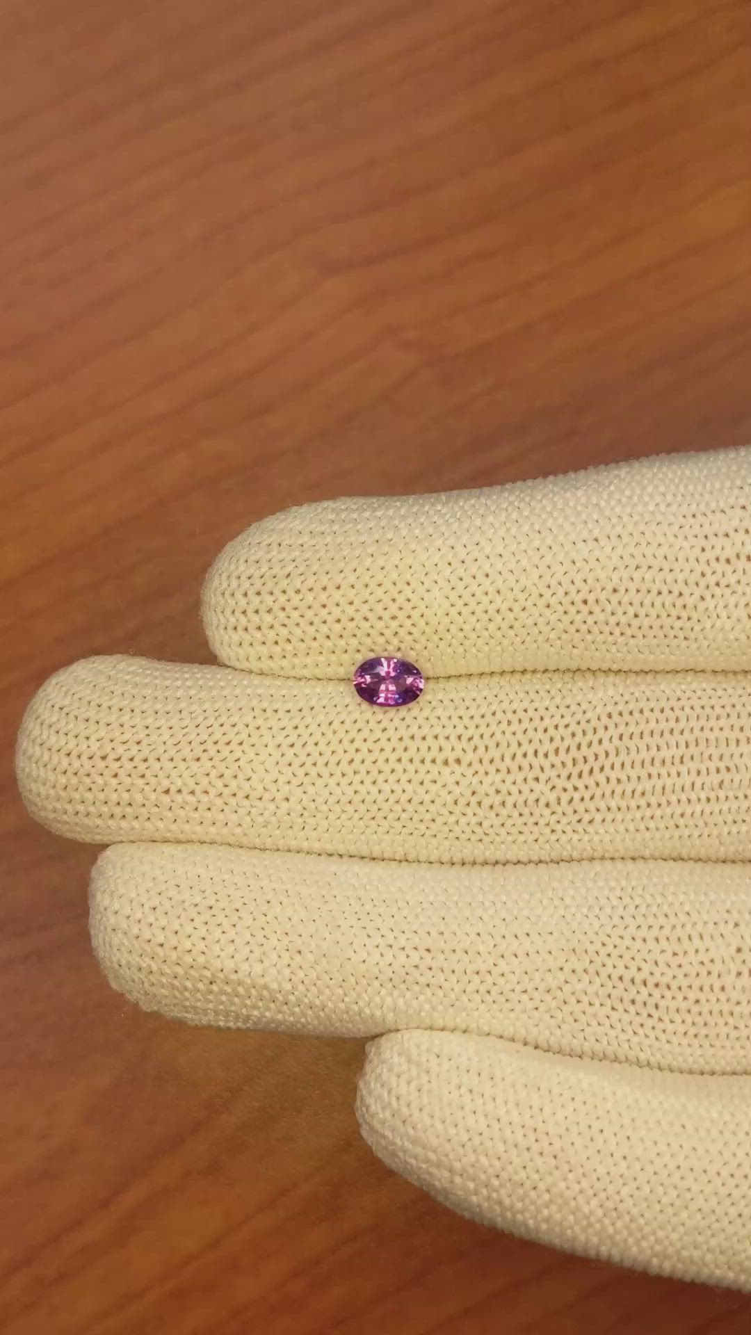 0.66 Ct. Color Change Sapphire from Ceylon (Sri Lanka) Size Video