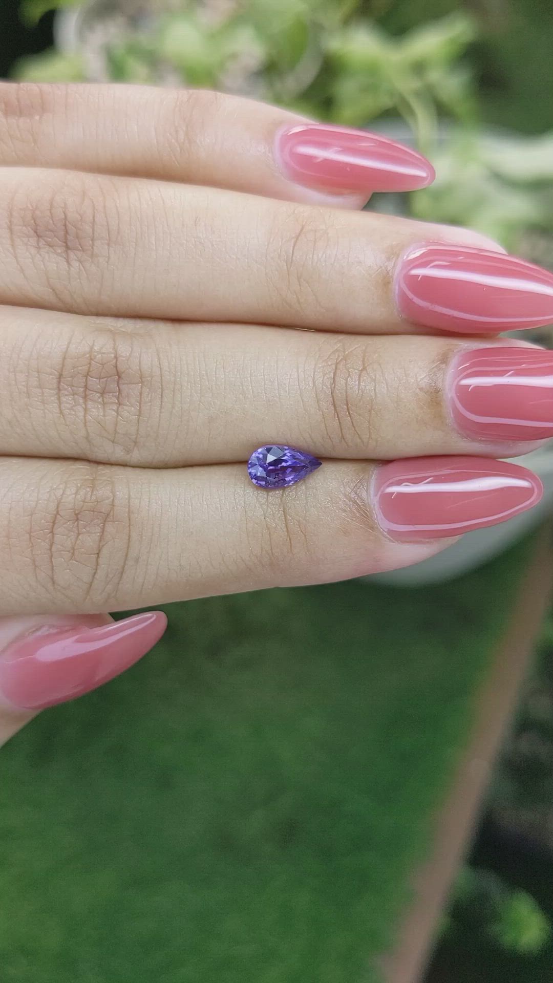 0.94 Ct. Bluish Purple Sapphire from Ceylon (Sri Lanka) Size Video