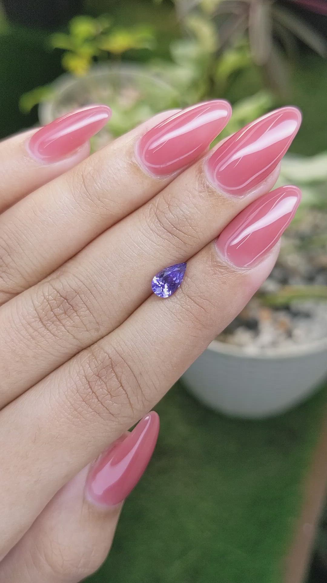 0.94 Ct. Bluish Purple Sapphire from Ceylon (Sri Lanka) Size Video