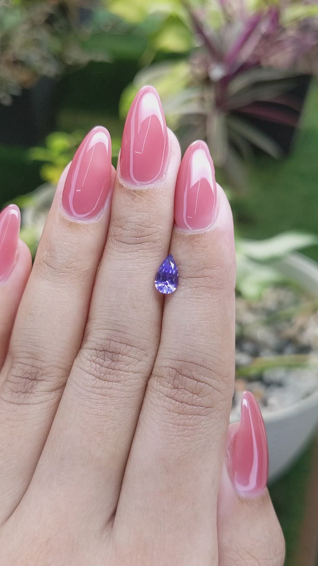 0.94 Ct. Bluish Purple Sapphire from Ceylon (Sri Lanka) Size Video