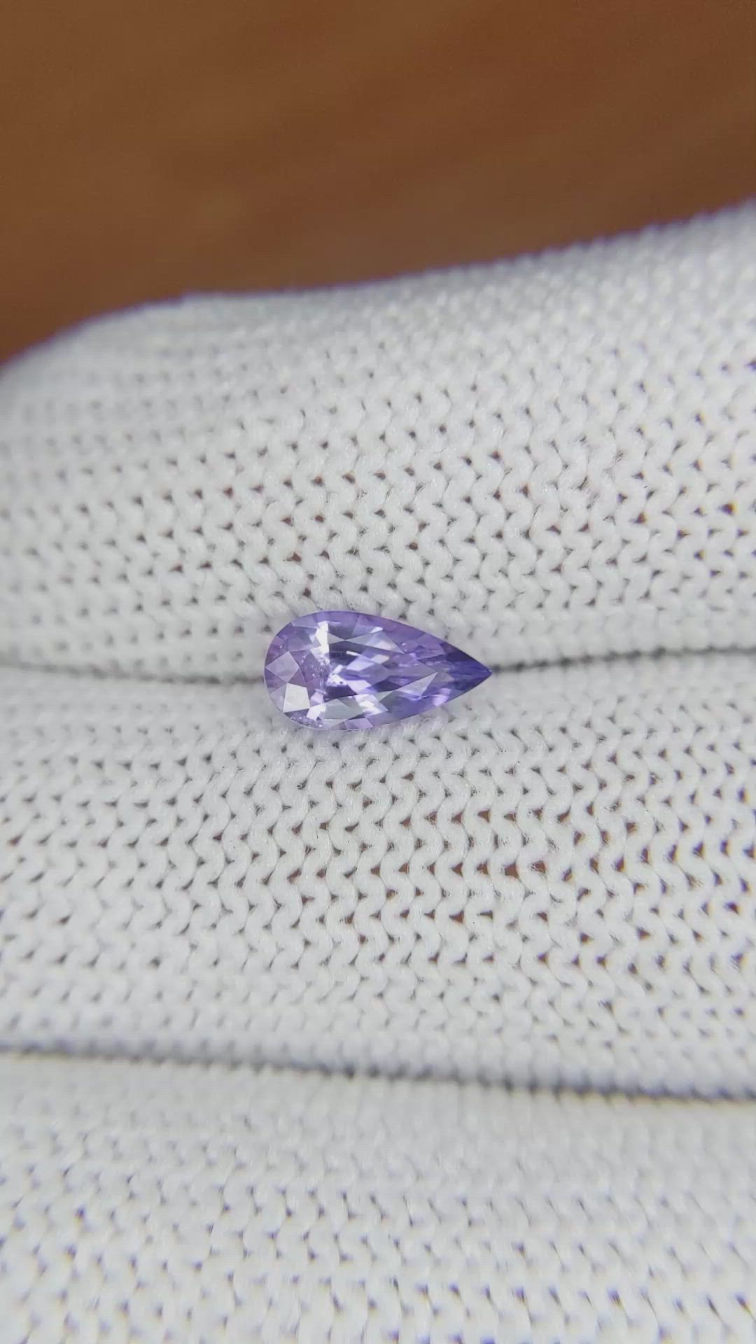 0.98 Ct. Bluish Purple Sapphire from Ceylon (Sri Lanka) Size Video