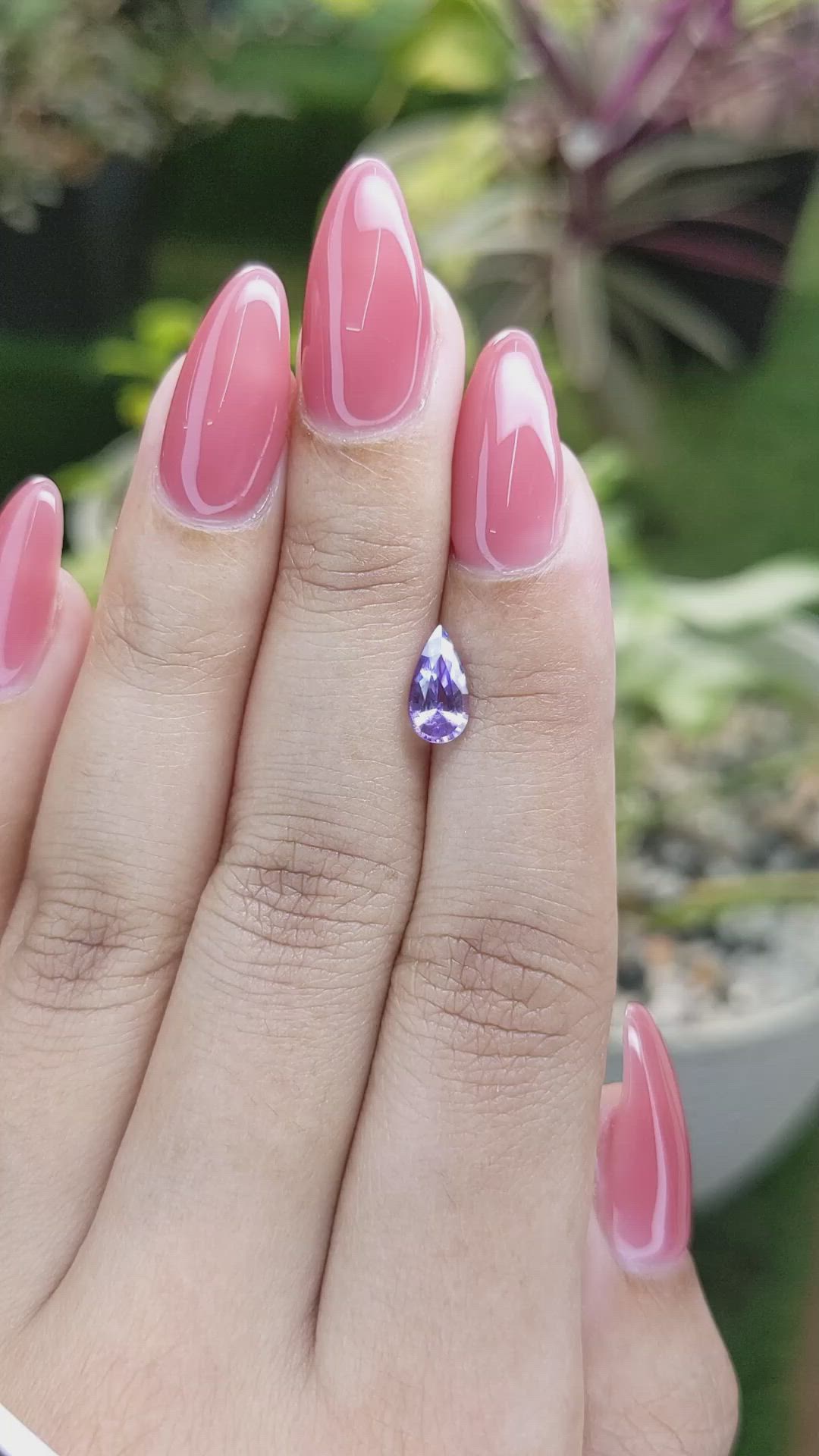 0.98 Ct. Bluish Purple Sapphire from Ceylon (Sri Lanka) Size Video
