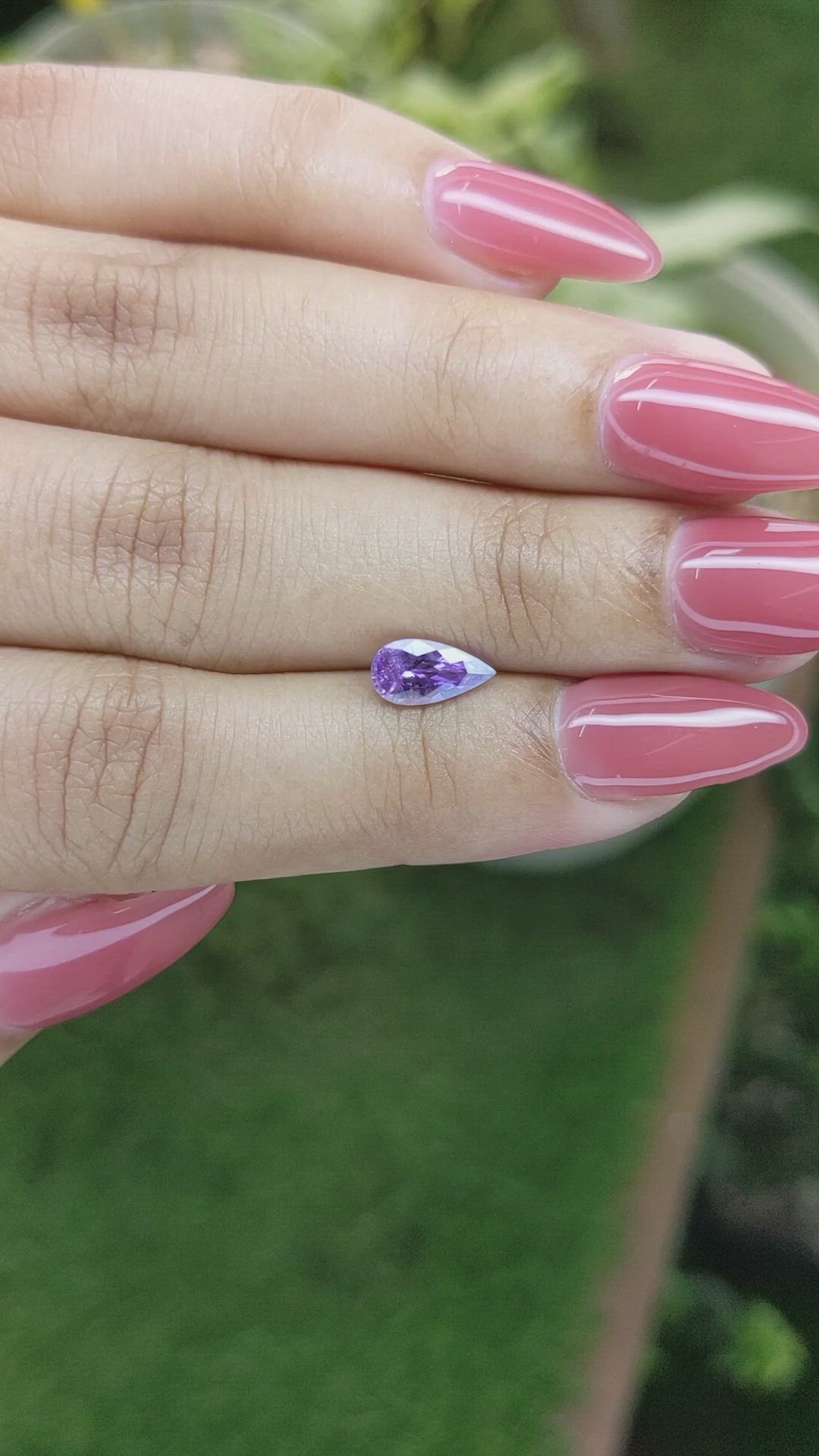 0.98 Ct. Bluish Purple Sapphire from Ceylon (Sri Lanka) Size Video