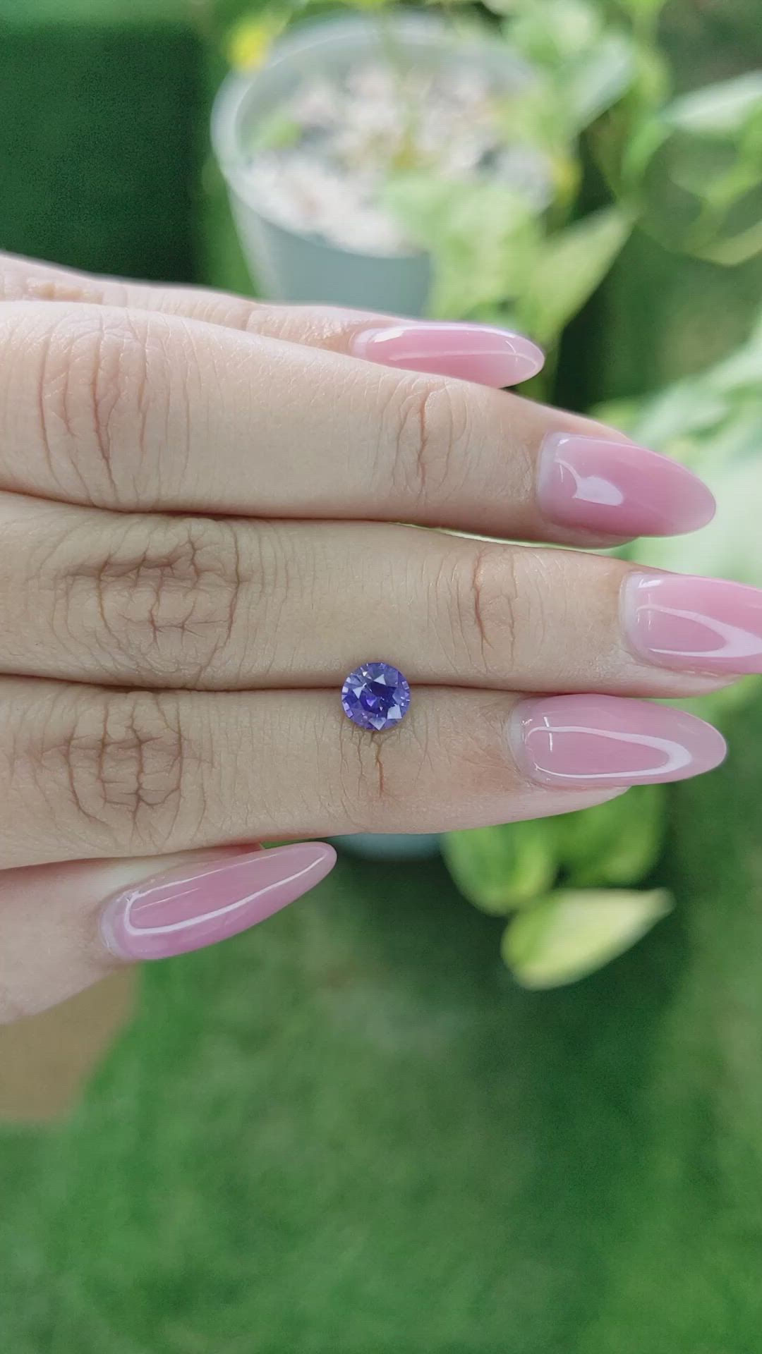 0.84 Ct. Violet Sapphire from Ceylon (Sri Lanka) Size Video
