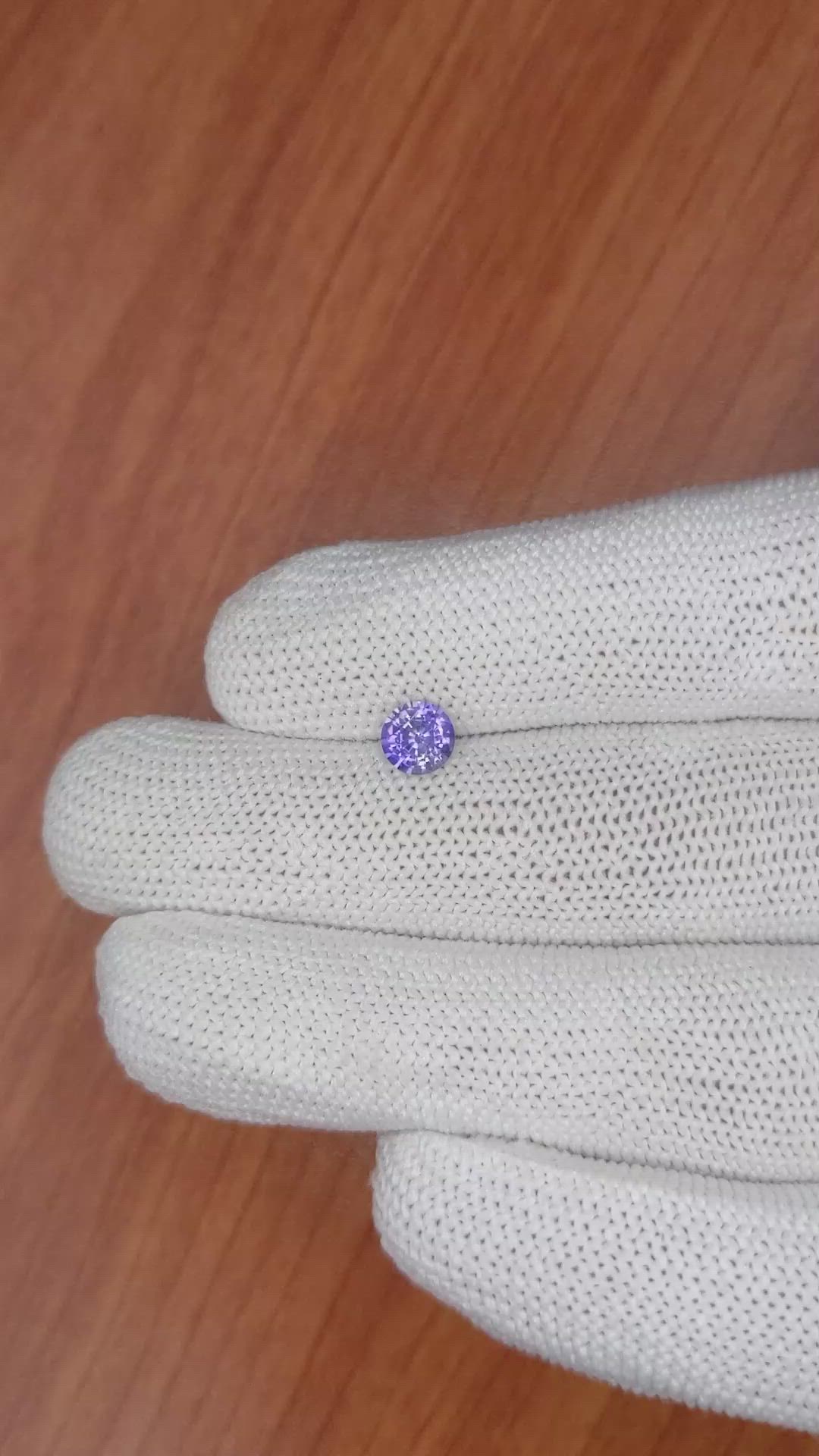 0.84 Ct. Violet Sapphire from Ceylon (Sri Lanka) Size Video