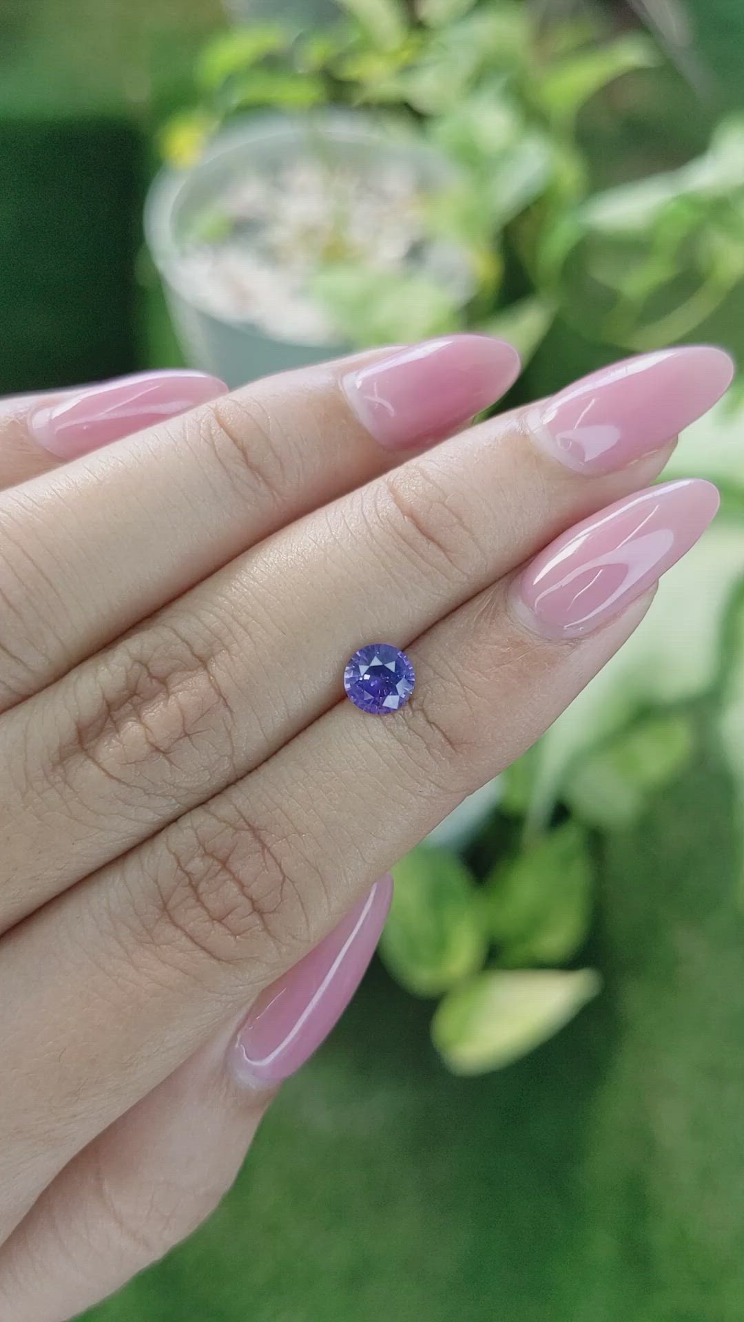 0.84 Ct. Violet Sapphire from Ceylon (Sri Lanka) Size Video