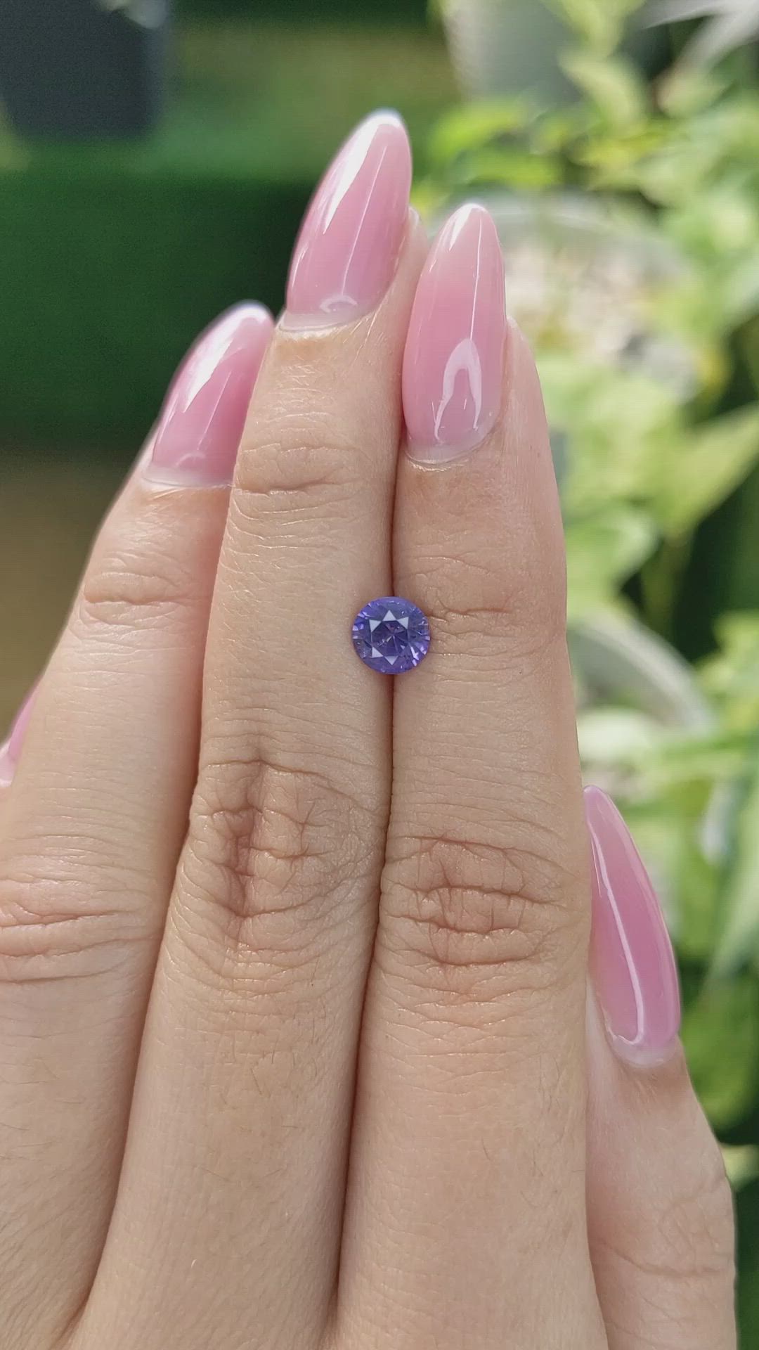 0.84 Ct. Violet Sapphire from Ceylon (Sri Lanka) Size Video