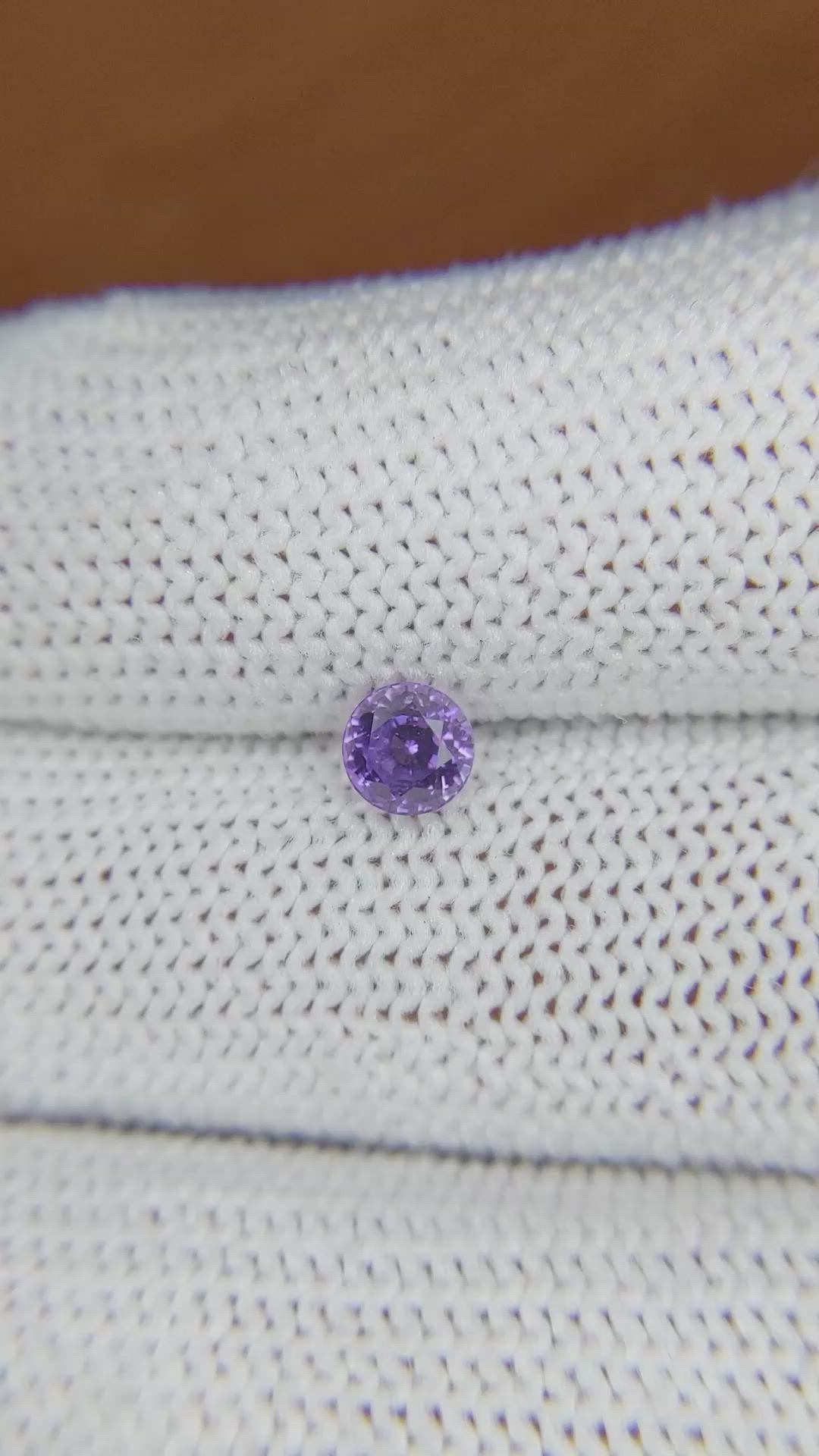 0.69 Ct. Purple Sapphire from Ceylon (Sri Lanka) Size Video