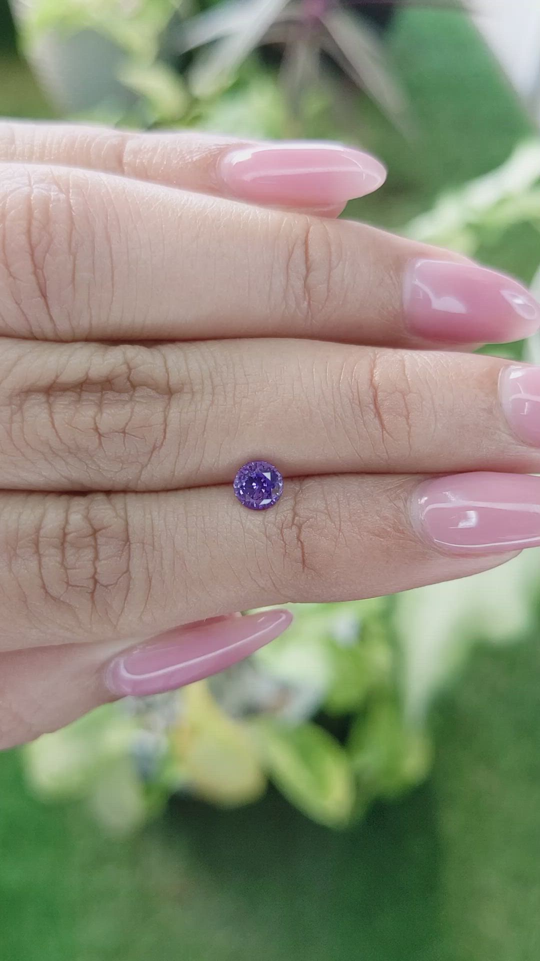 0.69 Ct. Purple Sapphire from Ceylon (Sri Lanka) Size Video