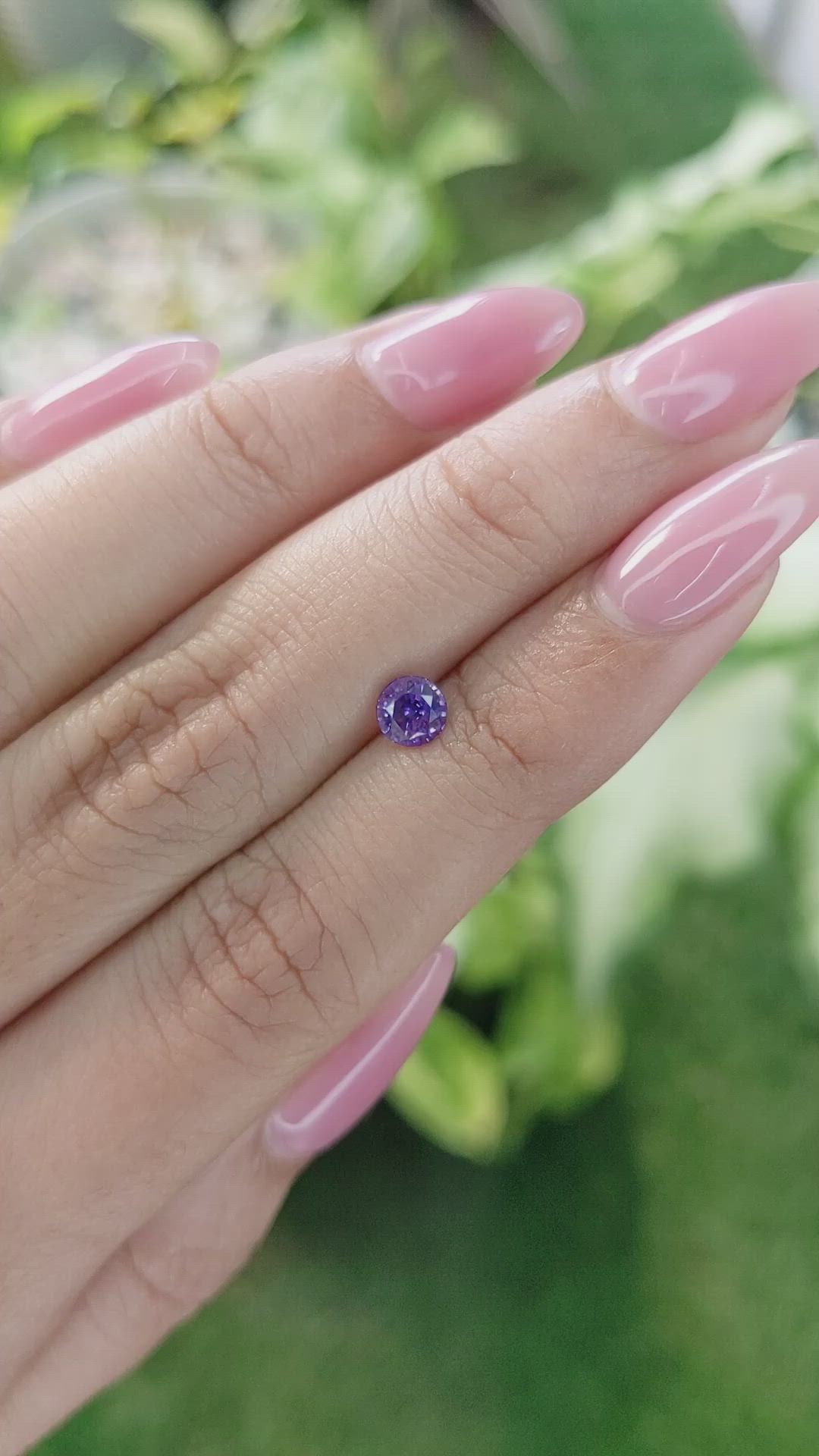 0.69 Ct. Purple Sapphire from Ceylon (Sri Lanka) Size Video