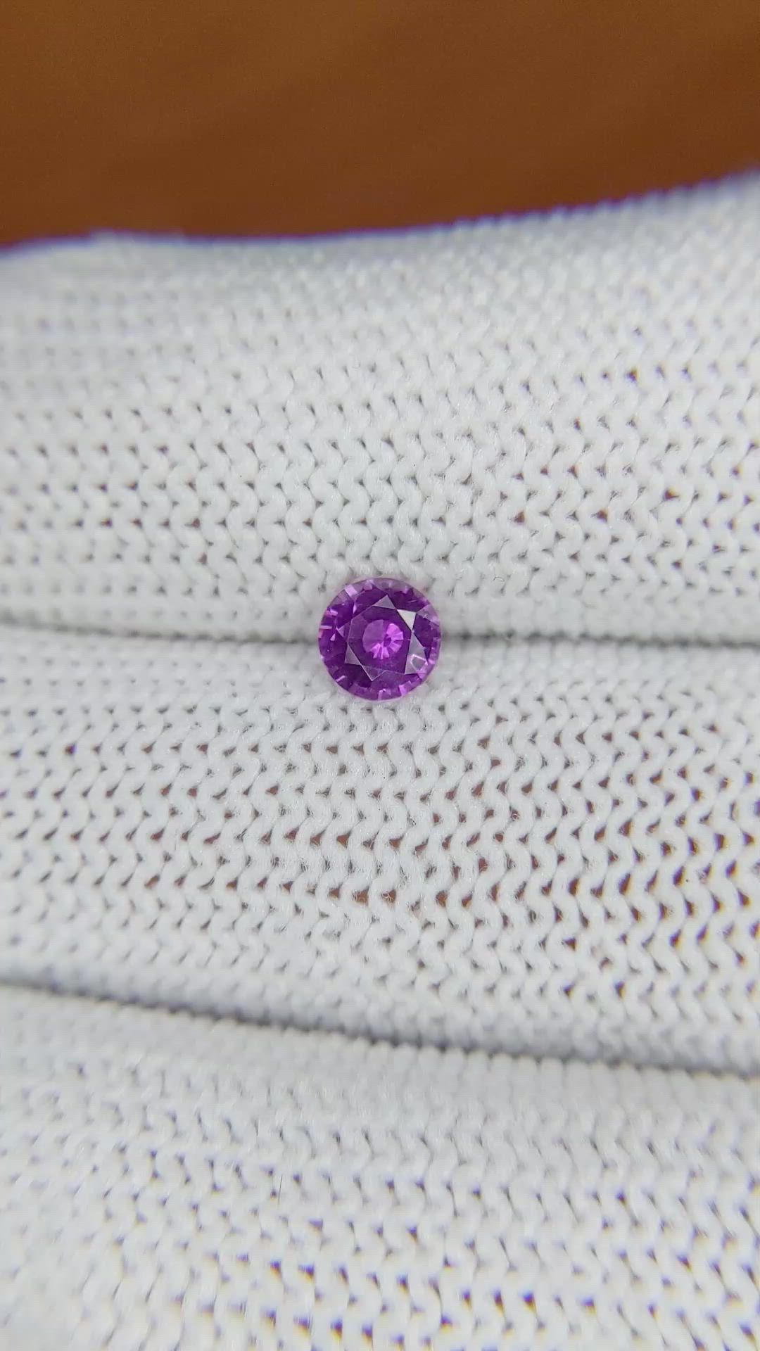 0.51 Ct. Pinkish Purple Sapphire from Ceylon (Sri Lanka) Size Video