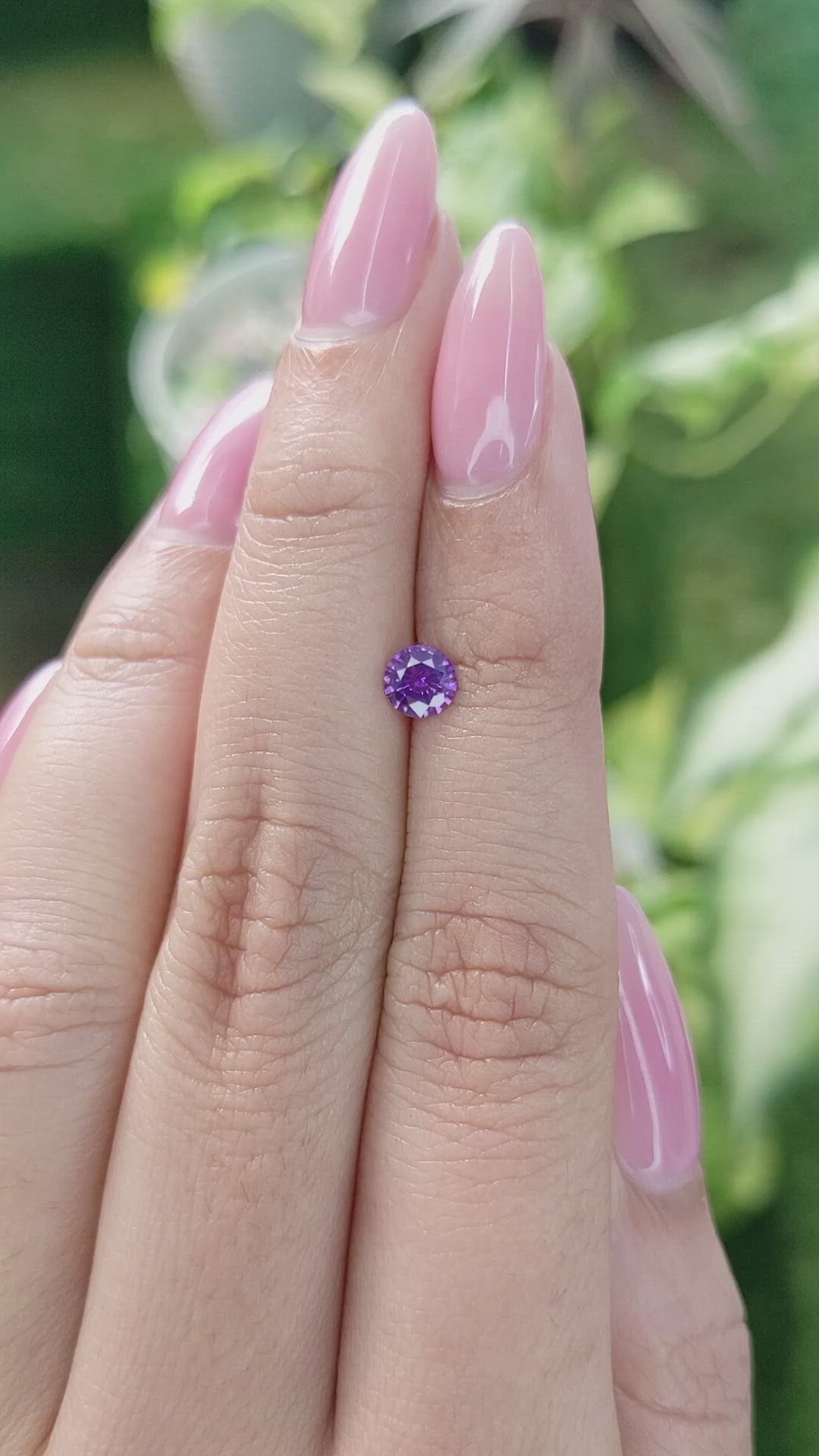 0.51 Ct. Pinkish Purple Sapphire from Ceylon (Sri Lanka) Size Video