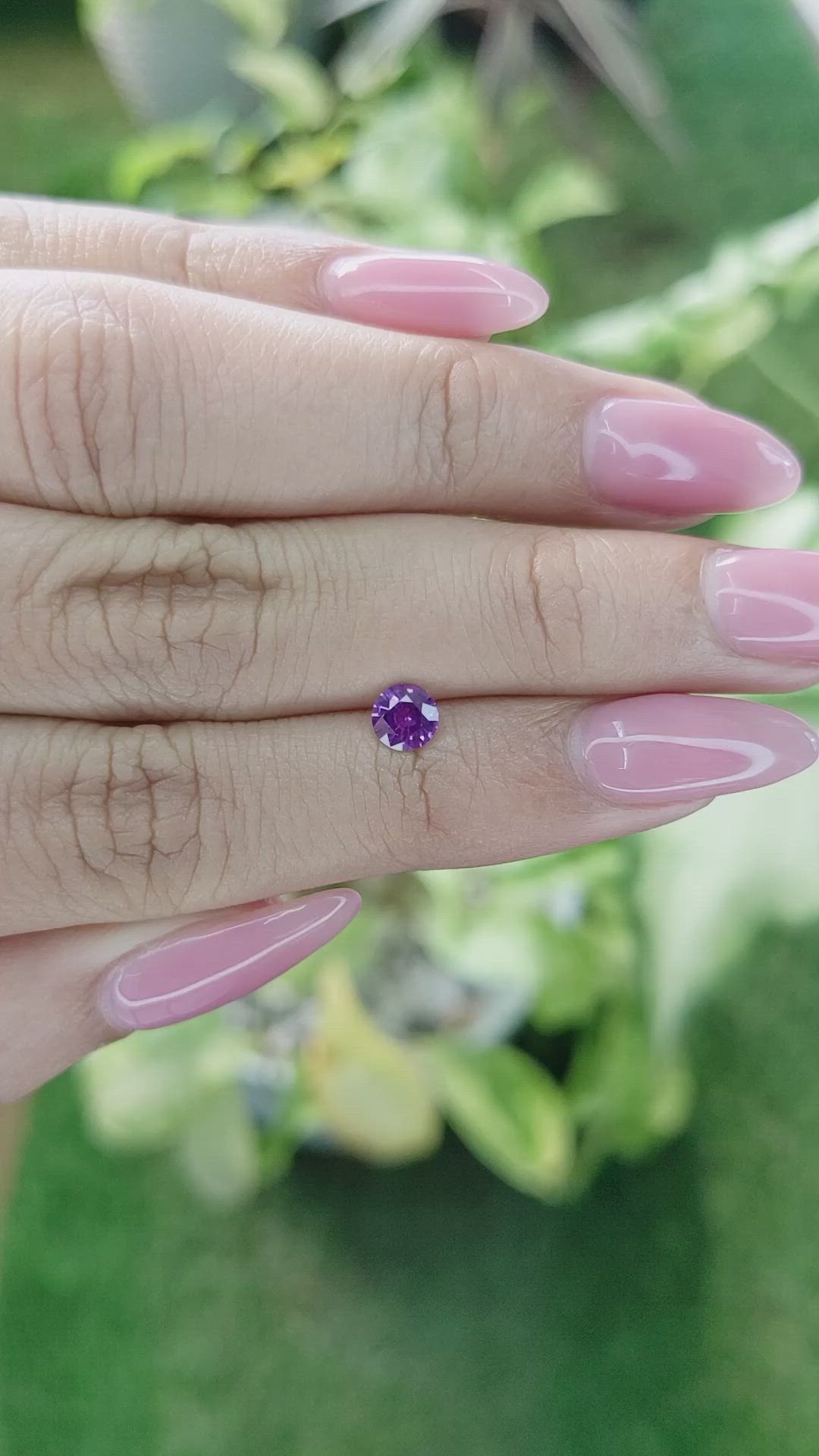 0.51 Ct. Pinkish Purple Sapphire from Ceylon (Sri Lanka) Size Video