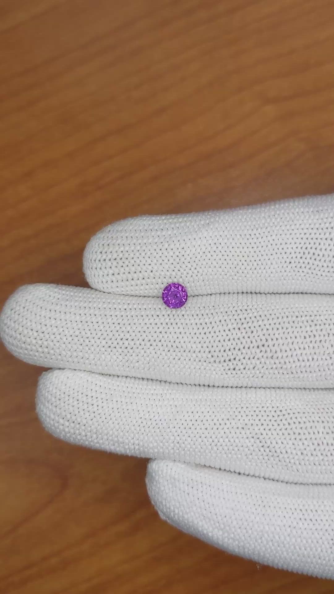 0.51 Ct. Pinkish Purple Sapphire from Ceylon (Sri Lanka) Size Video