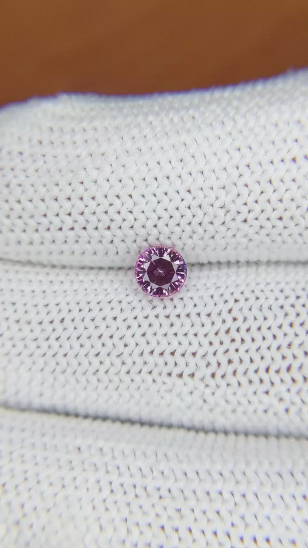 0.68 Ct. Purplish Pink Sapphire from Ceylon (Sri Lanka) Size Video