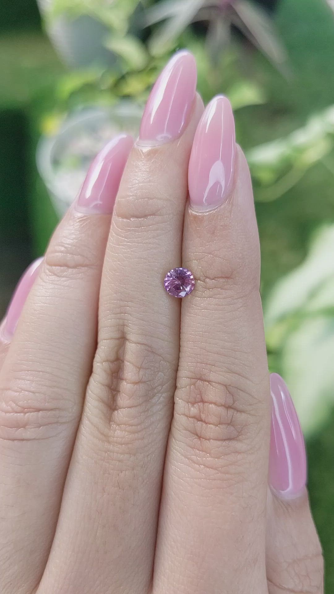 0.68 Ct. Purplish Pink Sapphire from Ceylon (Sri Lanka) Size Video