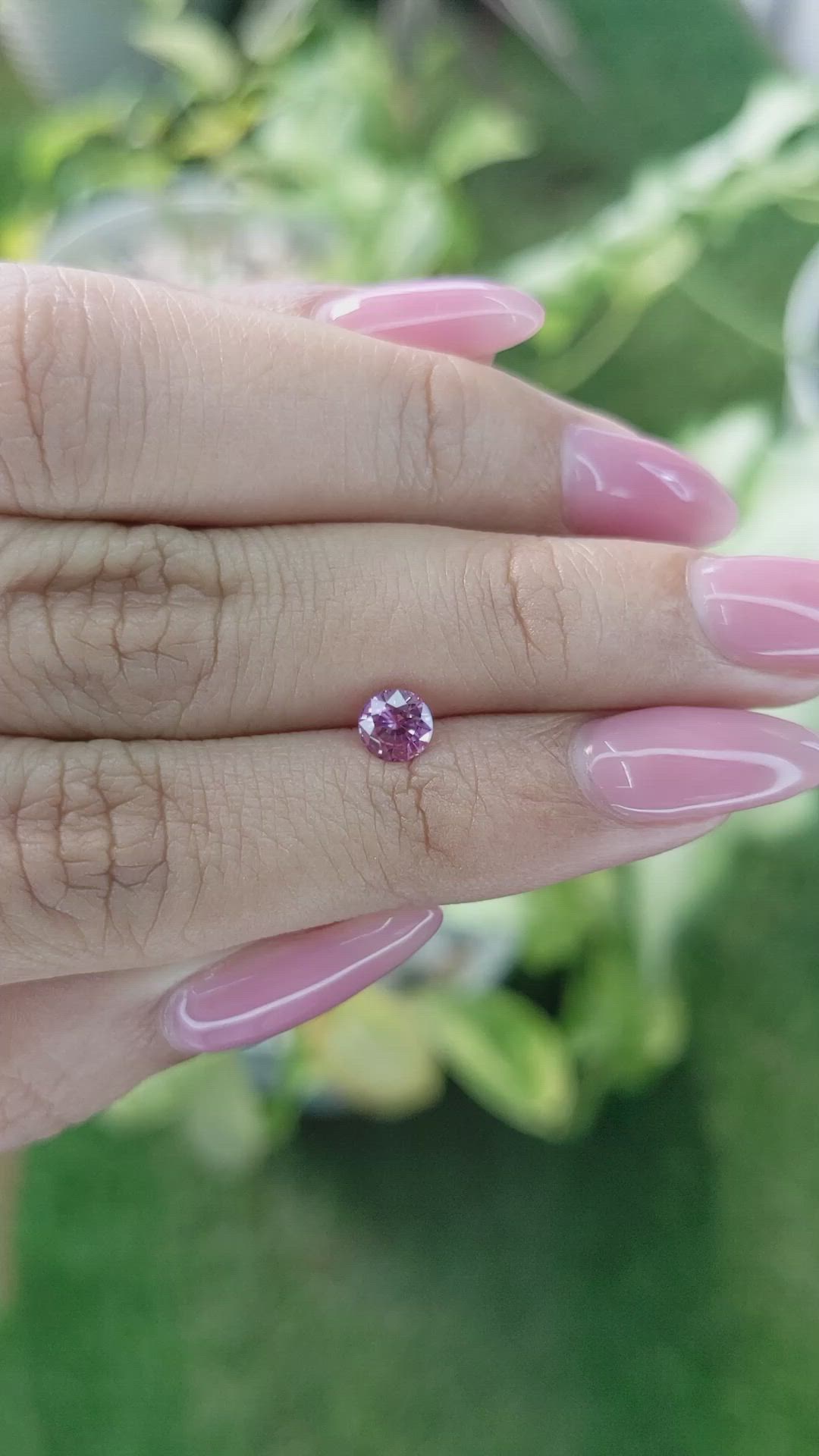 0.68 Ct. Purplish Pink Sapphire from Ceylon (Sri Lanka) Size Video