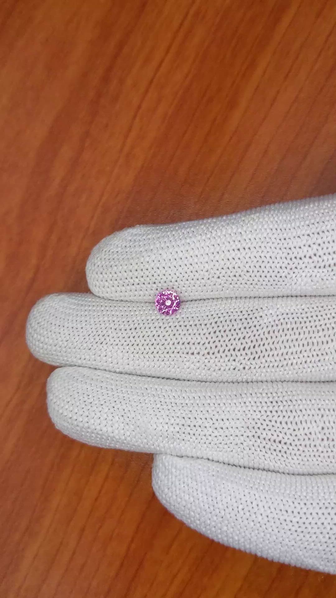 0.68 Ct. Purplish Pink Sapphire from Ceylon (Sri Lanka) Size Video