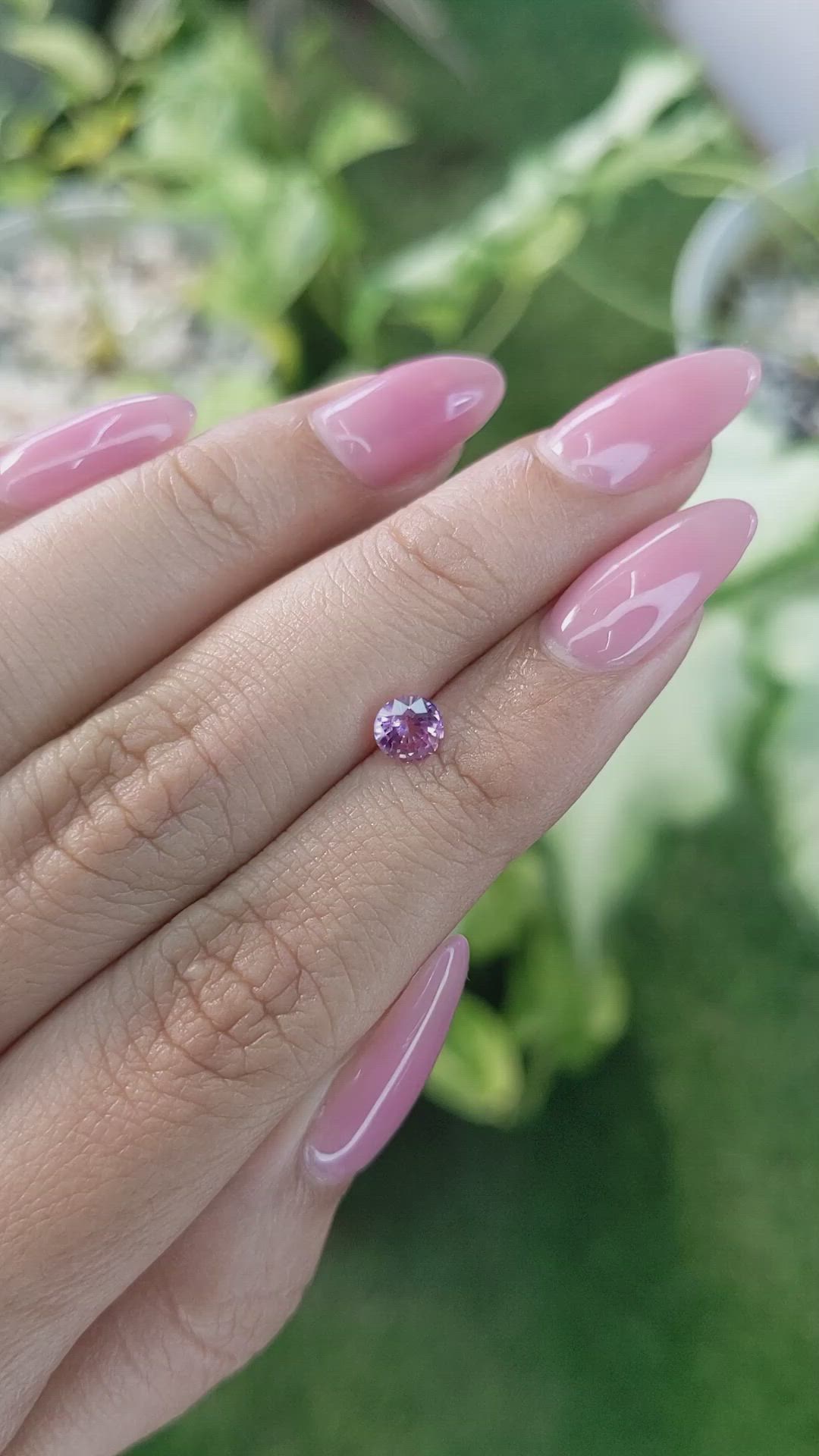 0.68 Ct. Purplish Pink Sapphire from Ceylon (Sri Lanka) Size Video