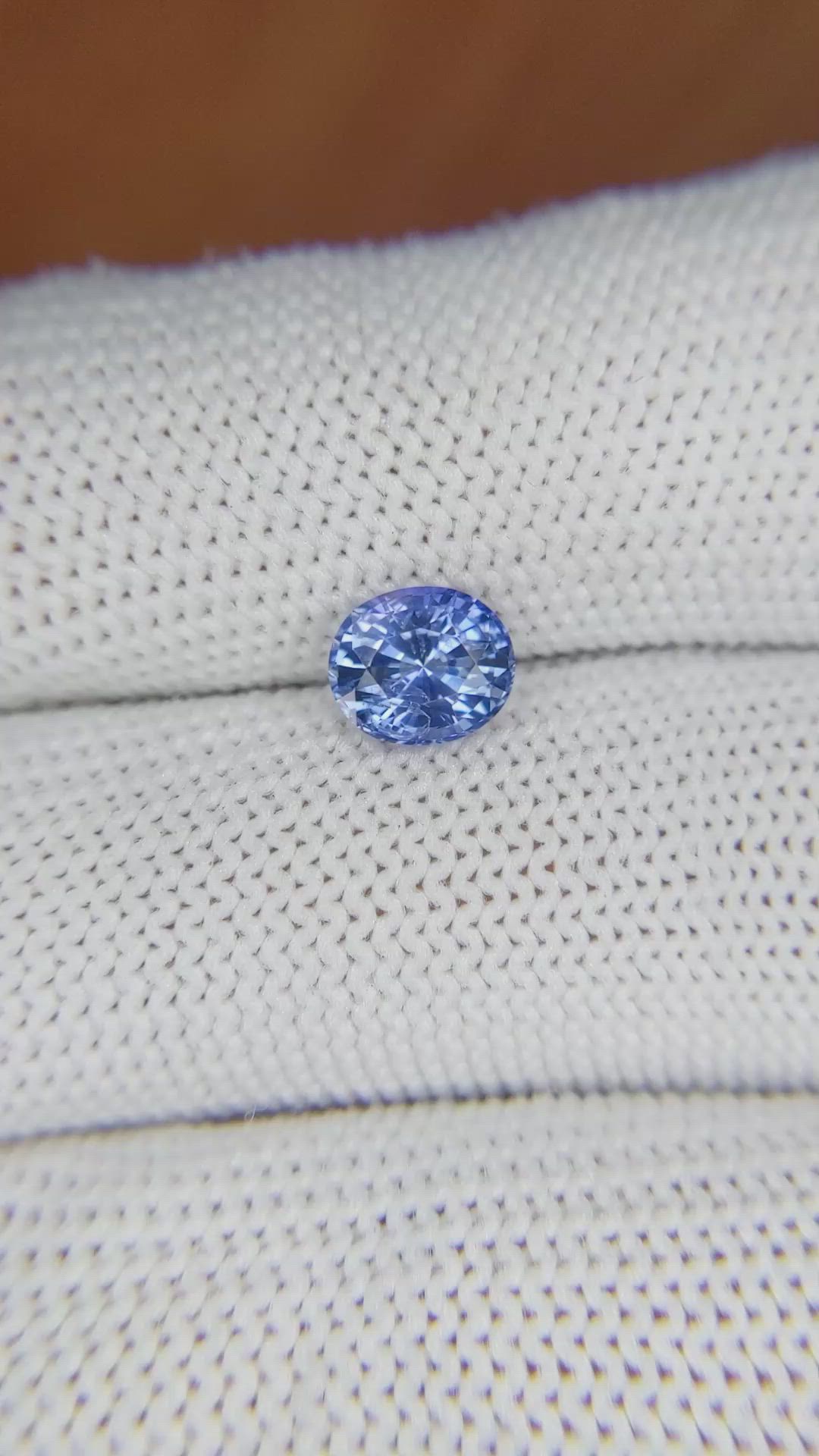 1.33 Ct. Blue Sapphire from Ceylon (Sri Lanka) Size Video